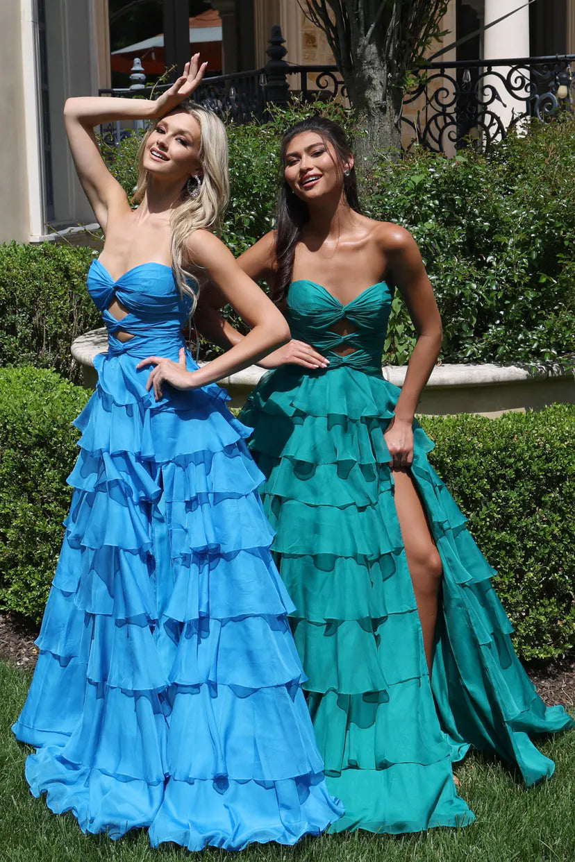 Jovani -47743 Strapless Sweetheart Organza A-Line Gown