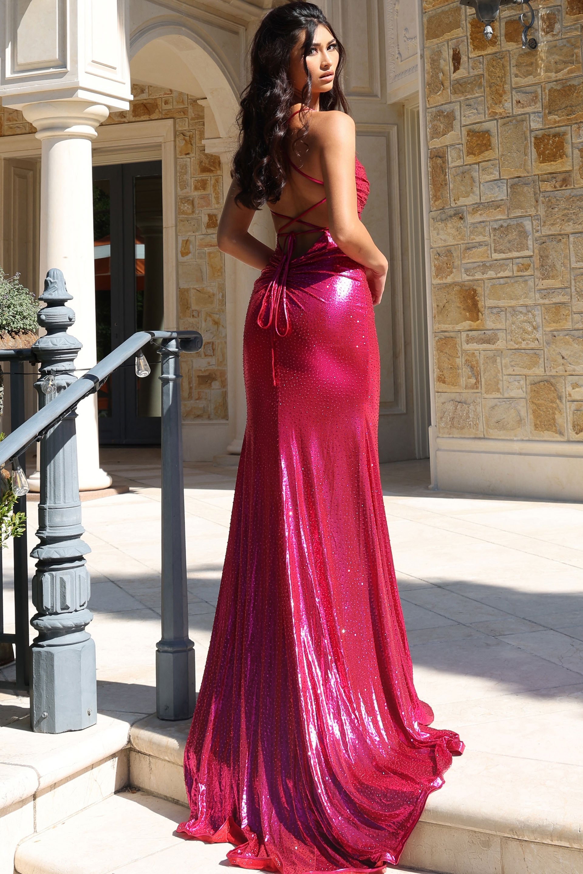 Jovani -47752 Beaded Metallic Sweetheart Gown