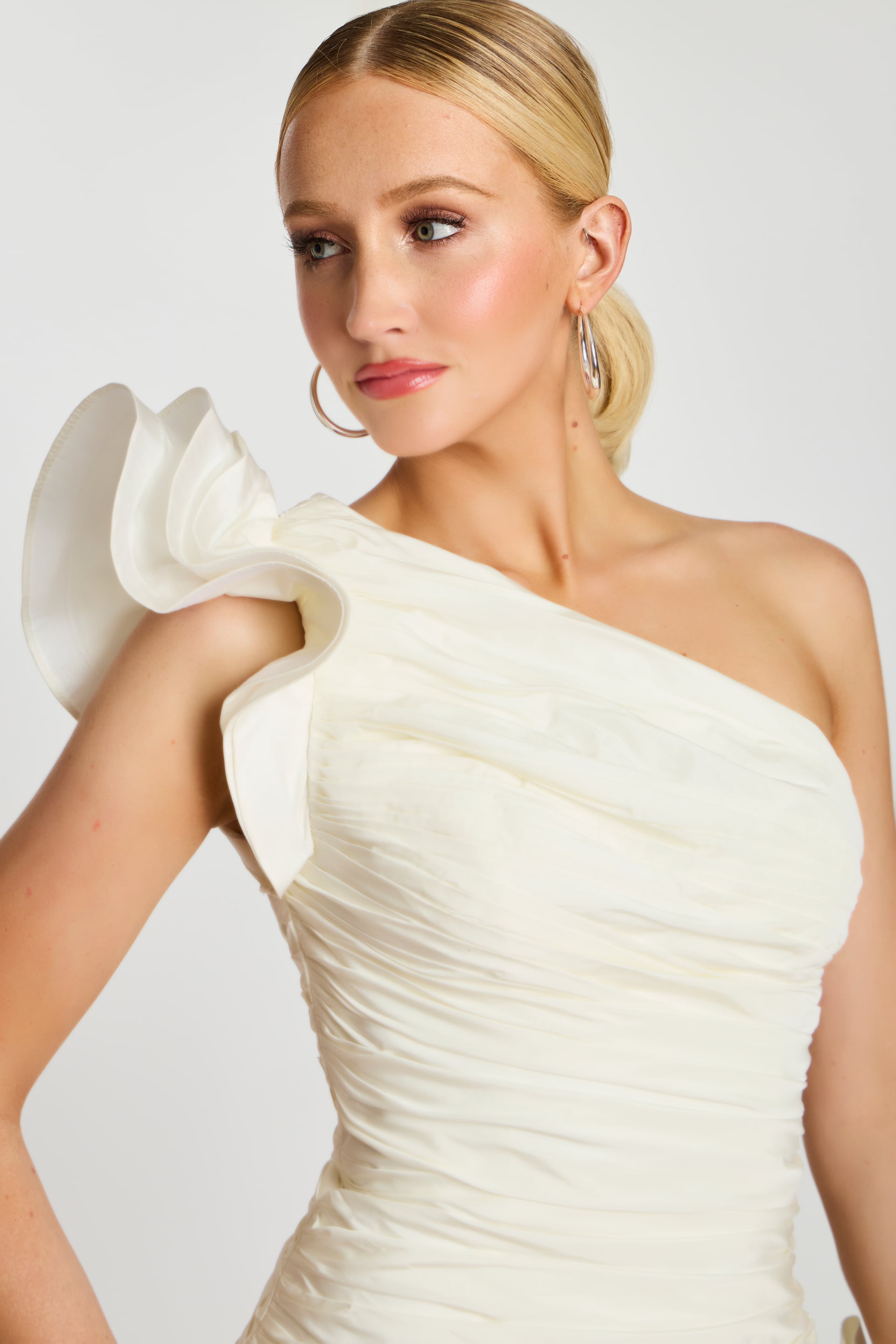 Jovani -47823 One Shoulder Ruffled Short Dress