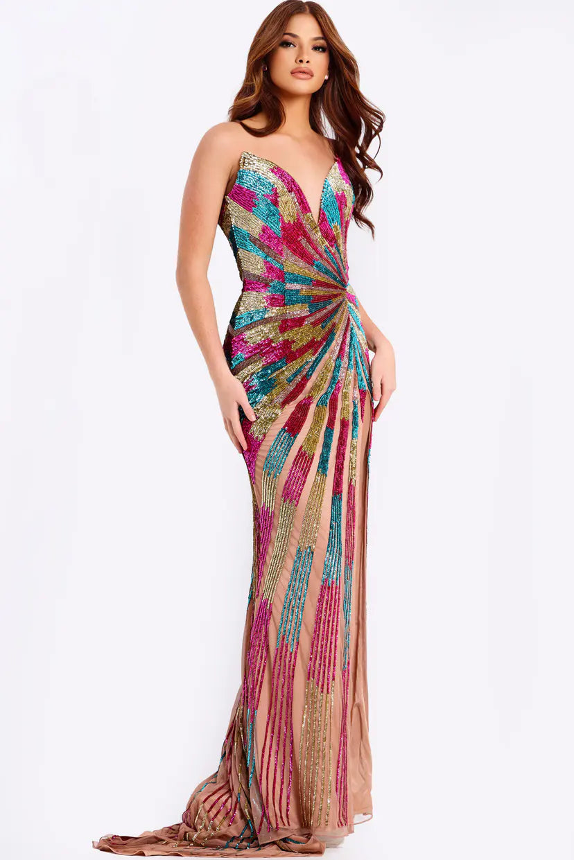 Jovani -47832 Sequin Strapless Prom Dress