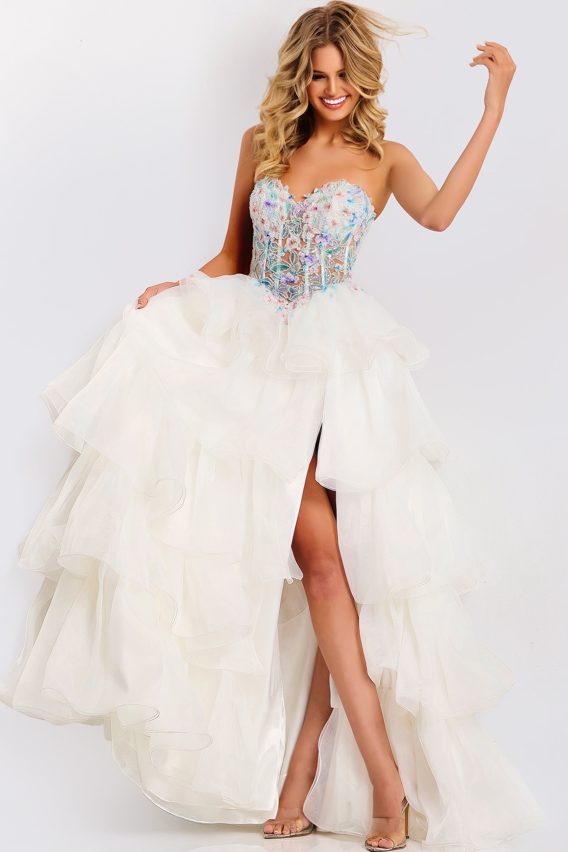 Jovani -48177 Beaded Strapless Sweetheart Ballgown