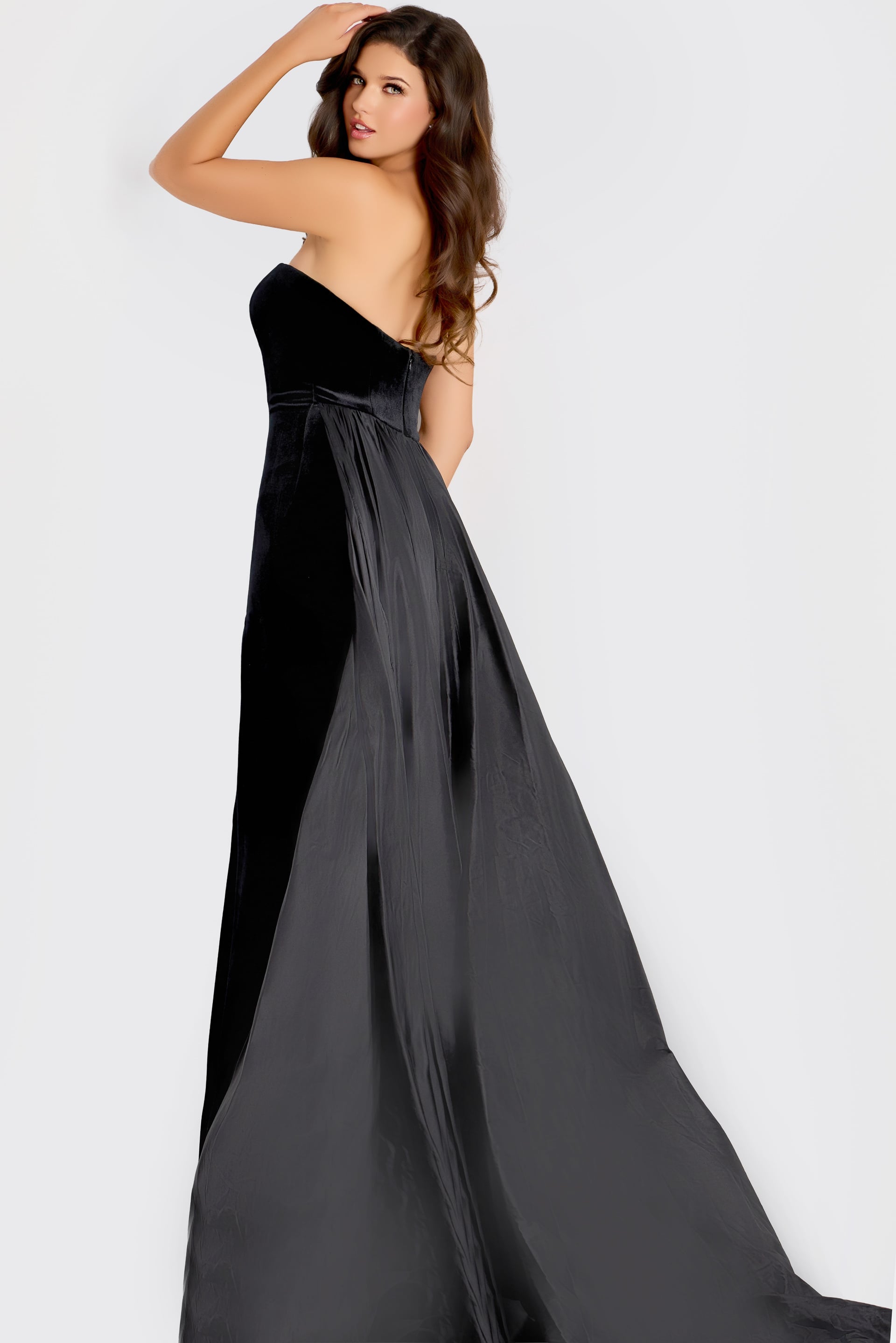 Jovani -48180 Plunging Sweetheart Velvet A-line Gown