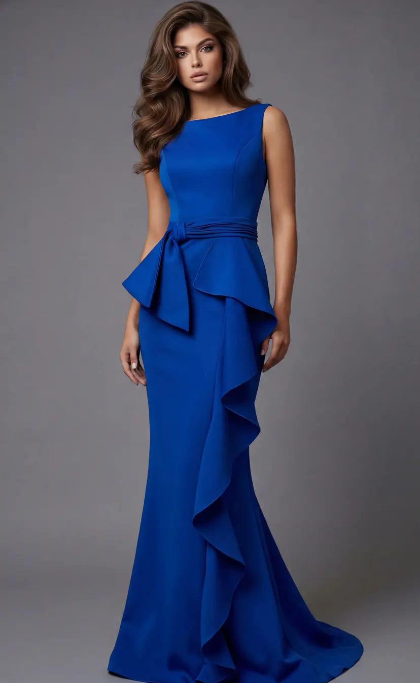 Jovani -48193 High jewel Ruffle Mermaid Gown