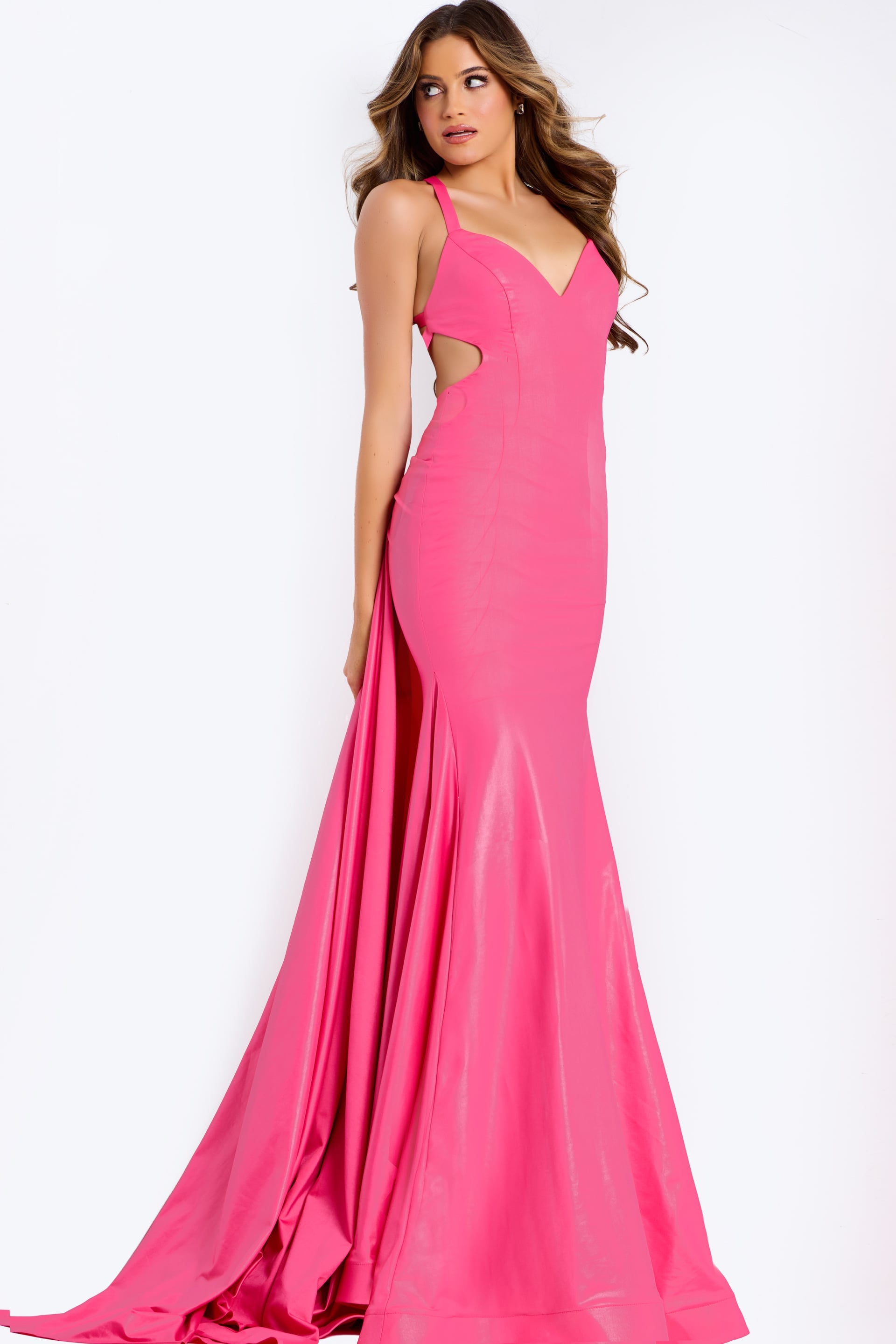 Jovani -48291 Halter Deep V-Neck Mermaid Gown