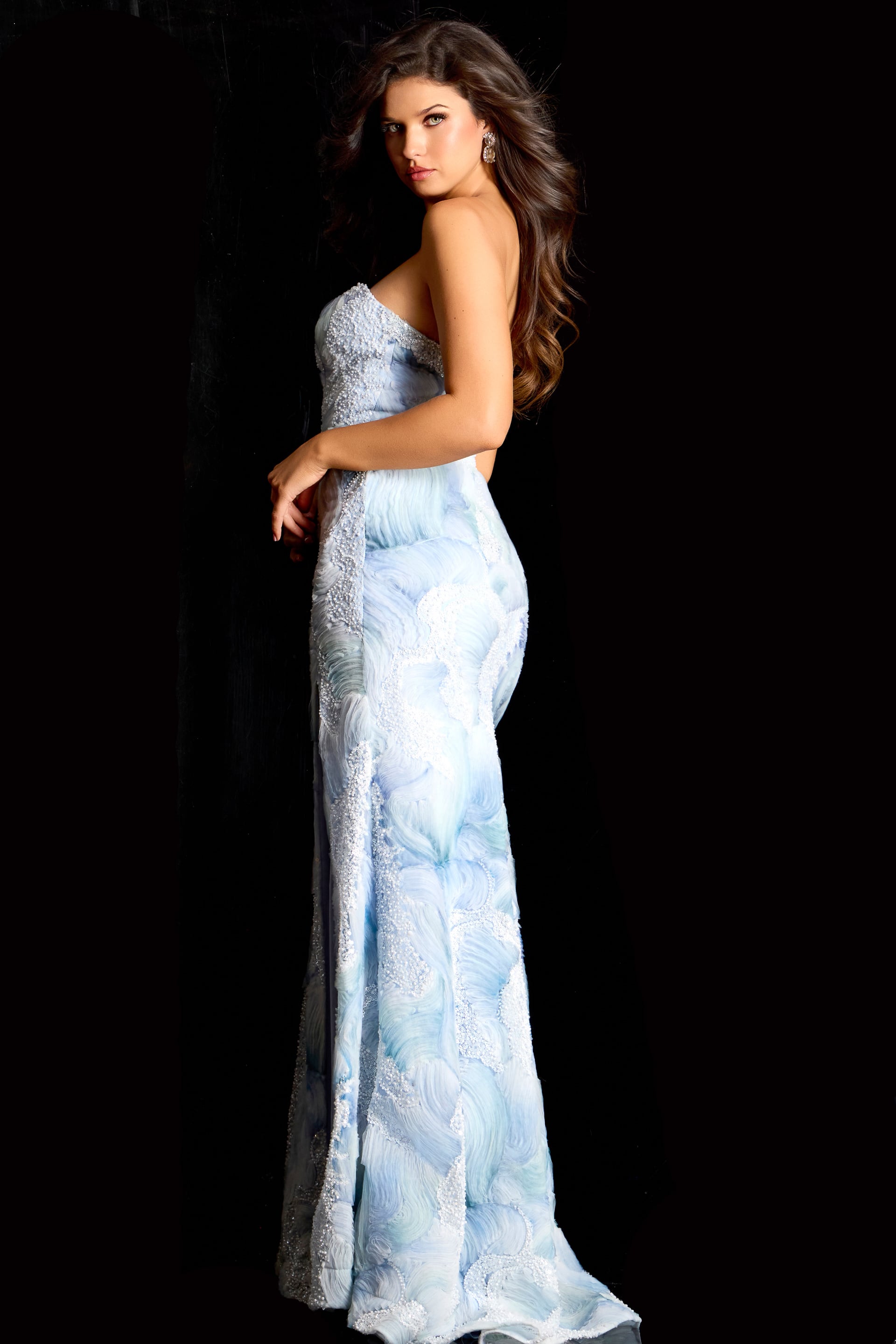 Jovani -48308 Beaded Brocade Sweetheart Mermaid Gown