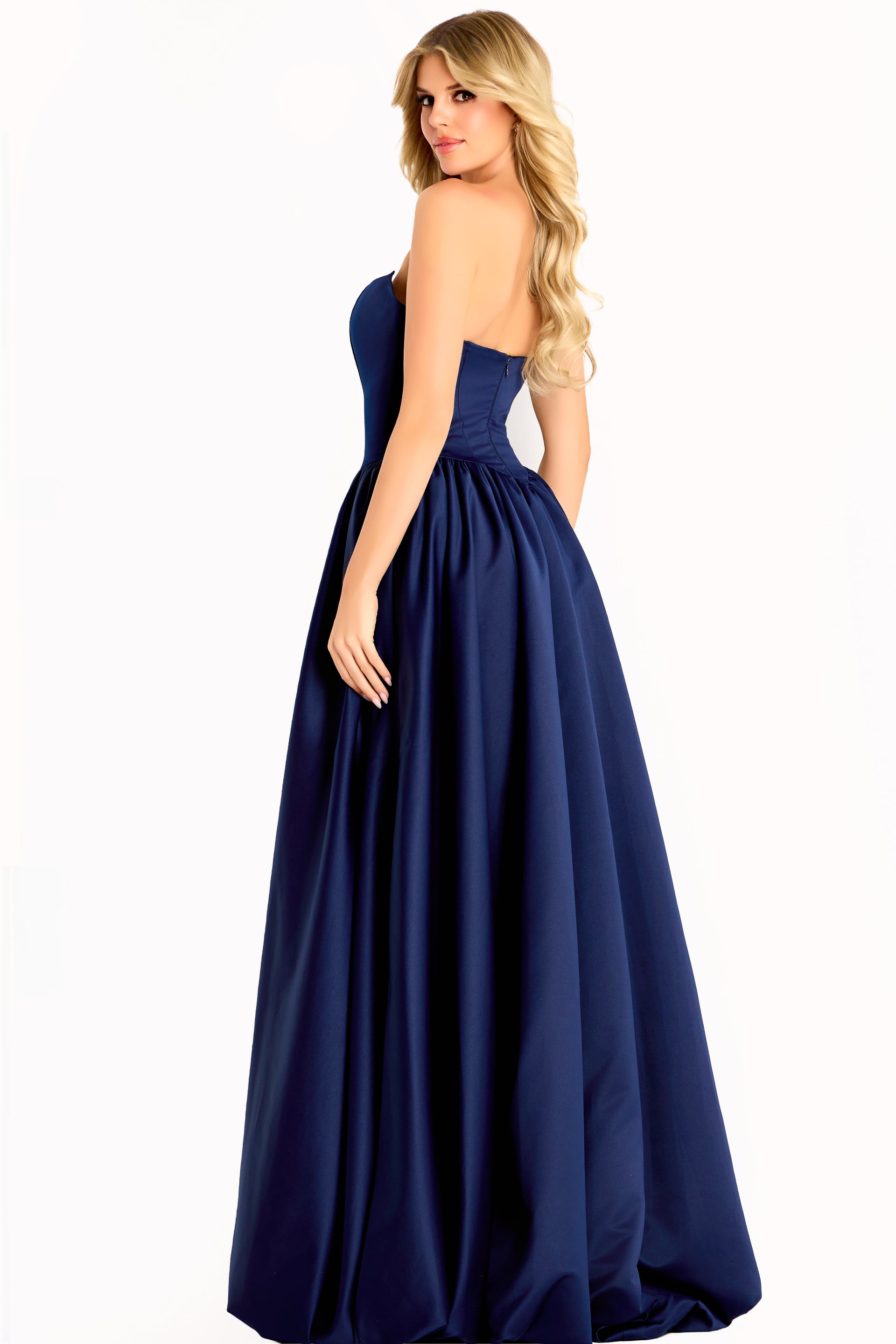 Jovani -48482 Strapless Scoop Satin Ball Gown