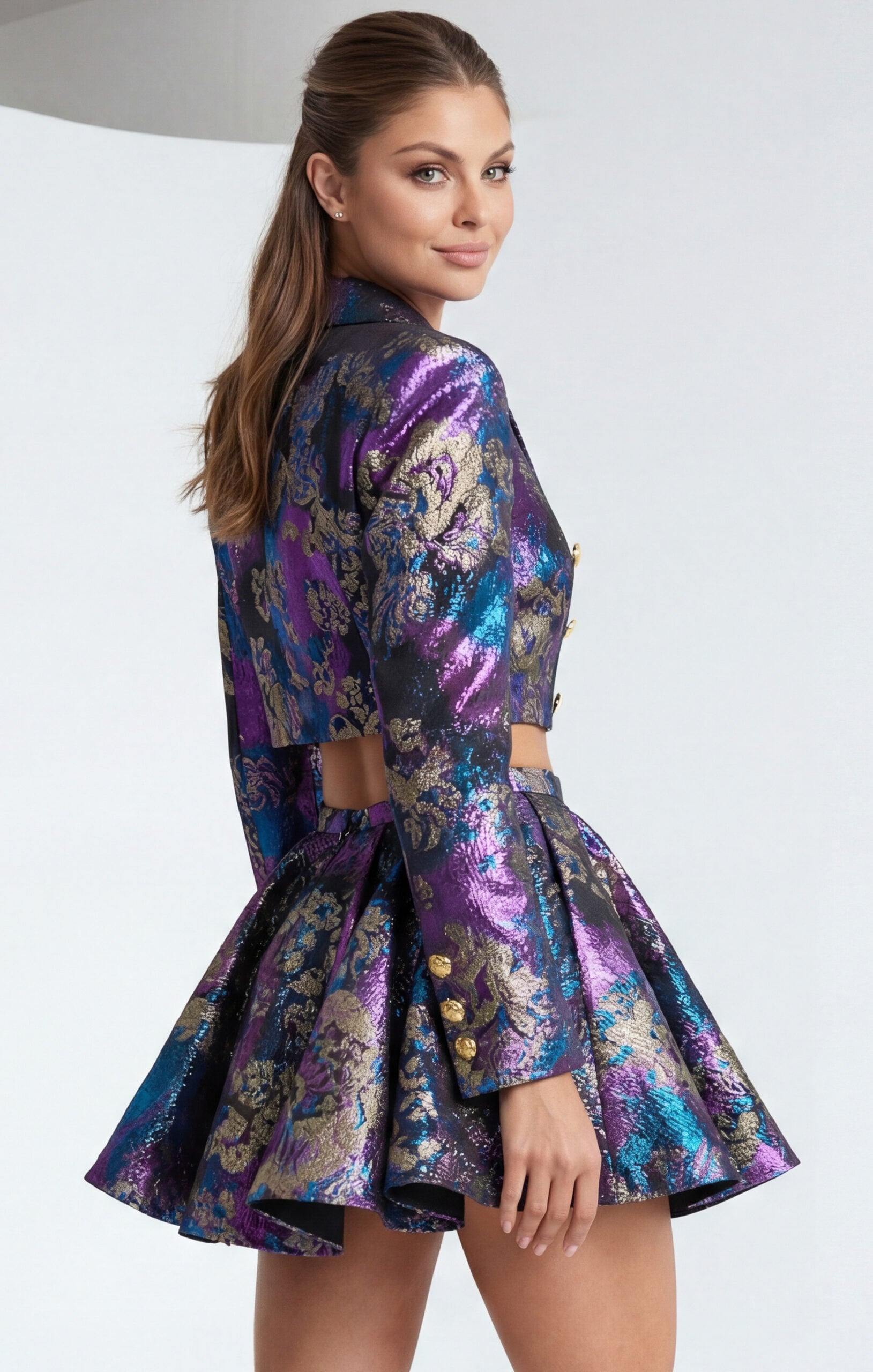 Jovani -48723 Two Piece Jacquard A-Line Cocktail Dress
