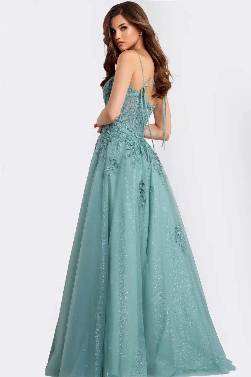 Jovani -49092 Sweetheart Lace Applique Ball Gown