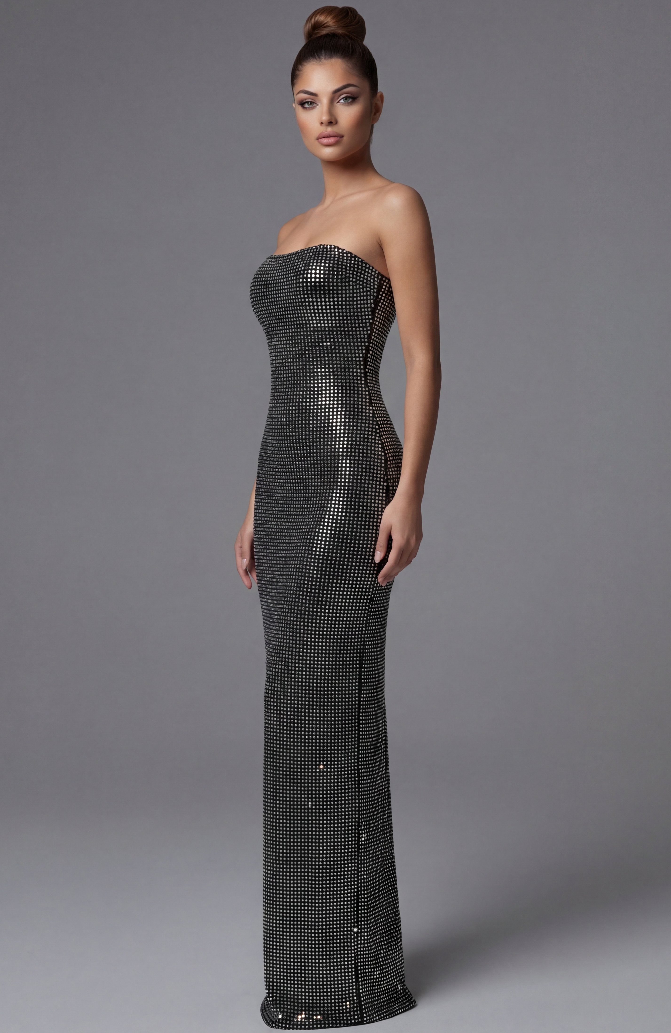 Jovani -49162 Long Beaded Column Slit Dress