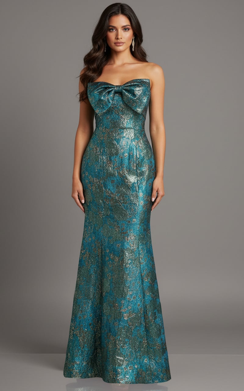 Jovani -49163 Sweetheart Metallic Jacquard Mermaid Gown