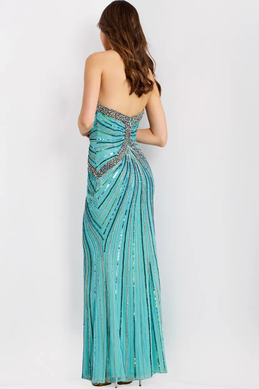 Jovani -49224B Sweetheart Neck Beaded Evening Gown