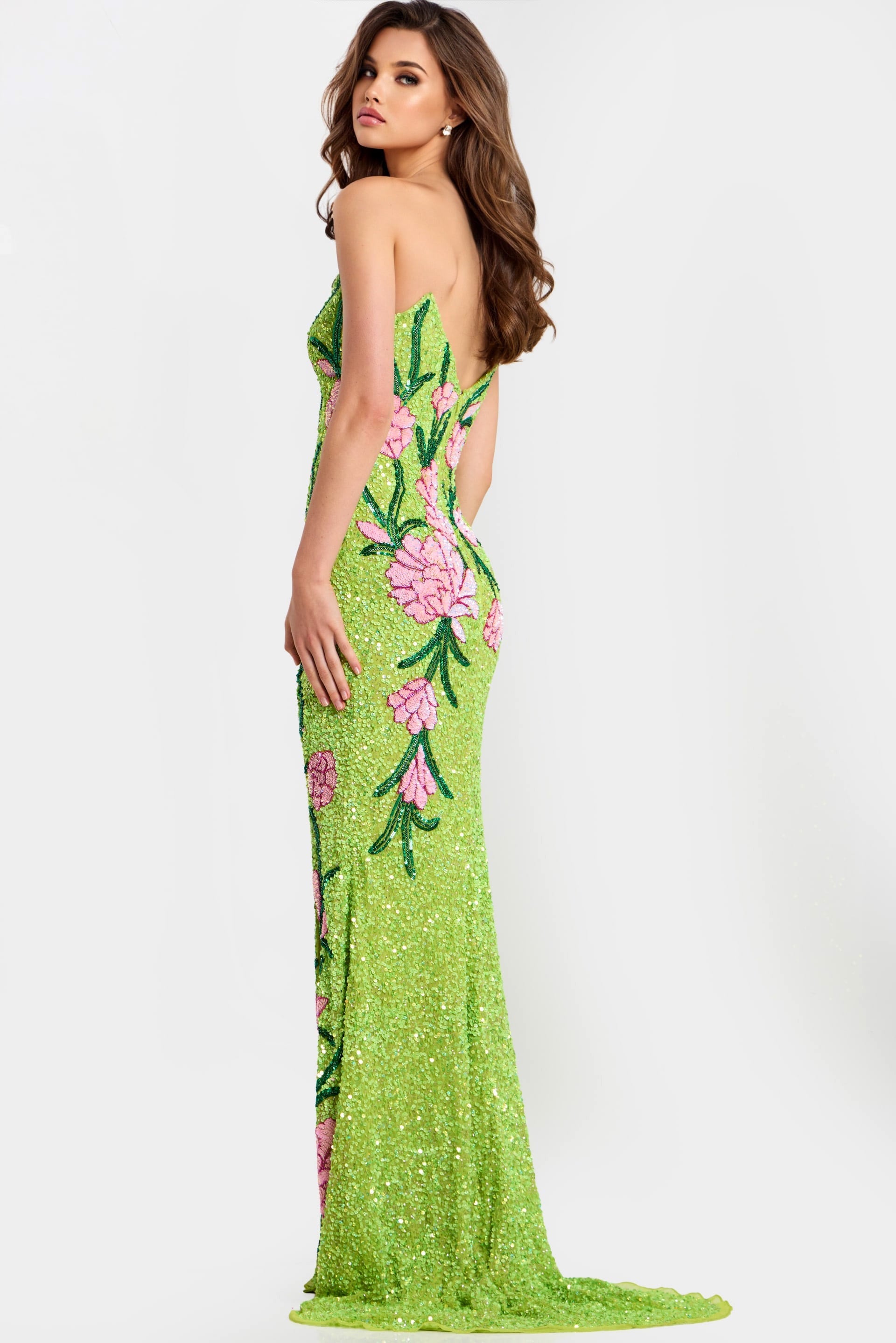 Jovani -49231 Beaded Strapless Sweetheart Sheath Dress