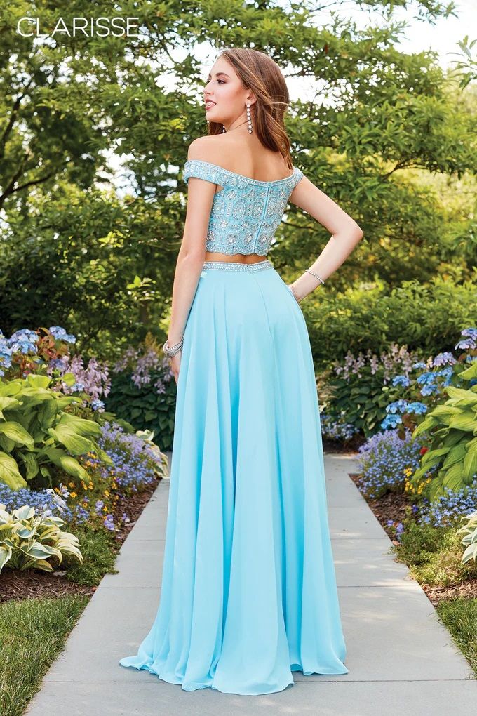 Clarisse -4938 Off Shoulder Two Piece A-Line Dress
