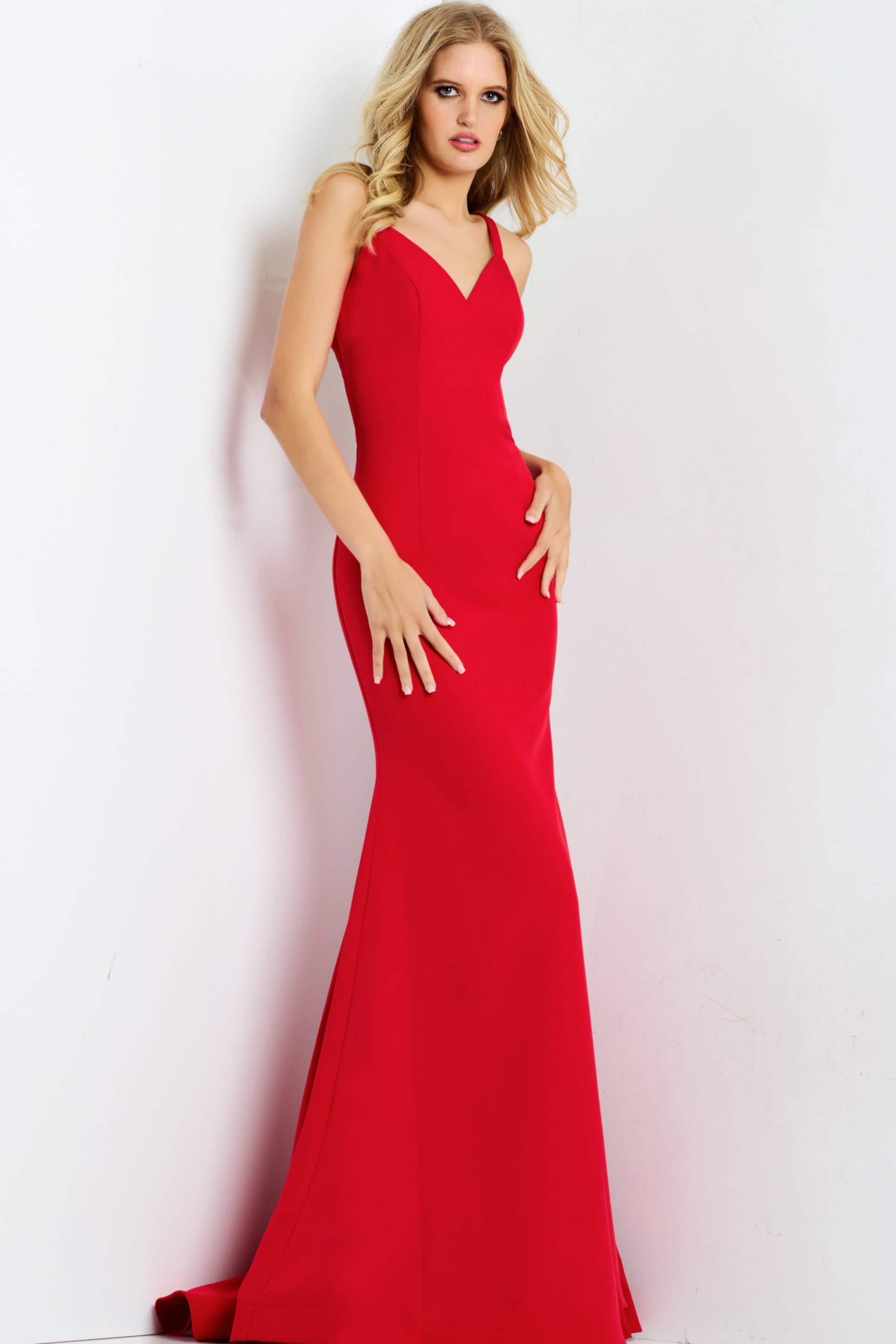 Jovani -49861 V-Neck Sweetheart Sheath Prom Gown