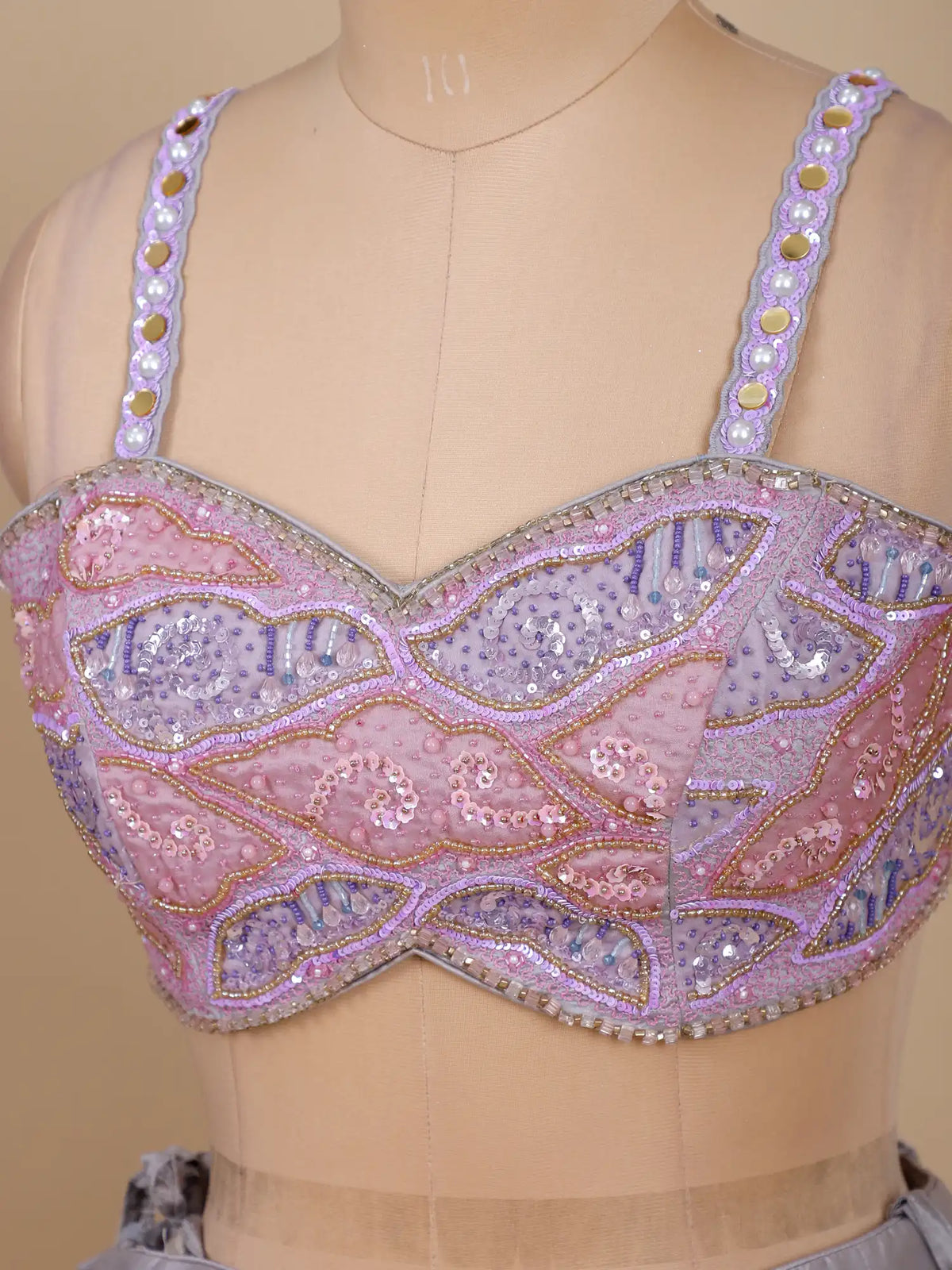 MyFashion KLS-2656 Navrang Luxe Sequin Pearl Mirror Raw Silk Lehenga