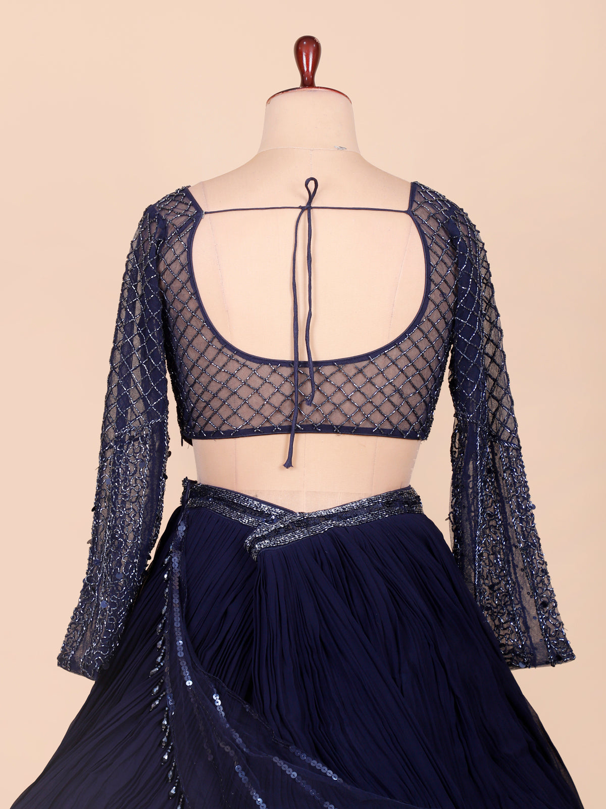 MyFashion KLS-2476 Airforce Blue Imperial Wave Georgette Lehenga