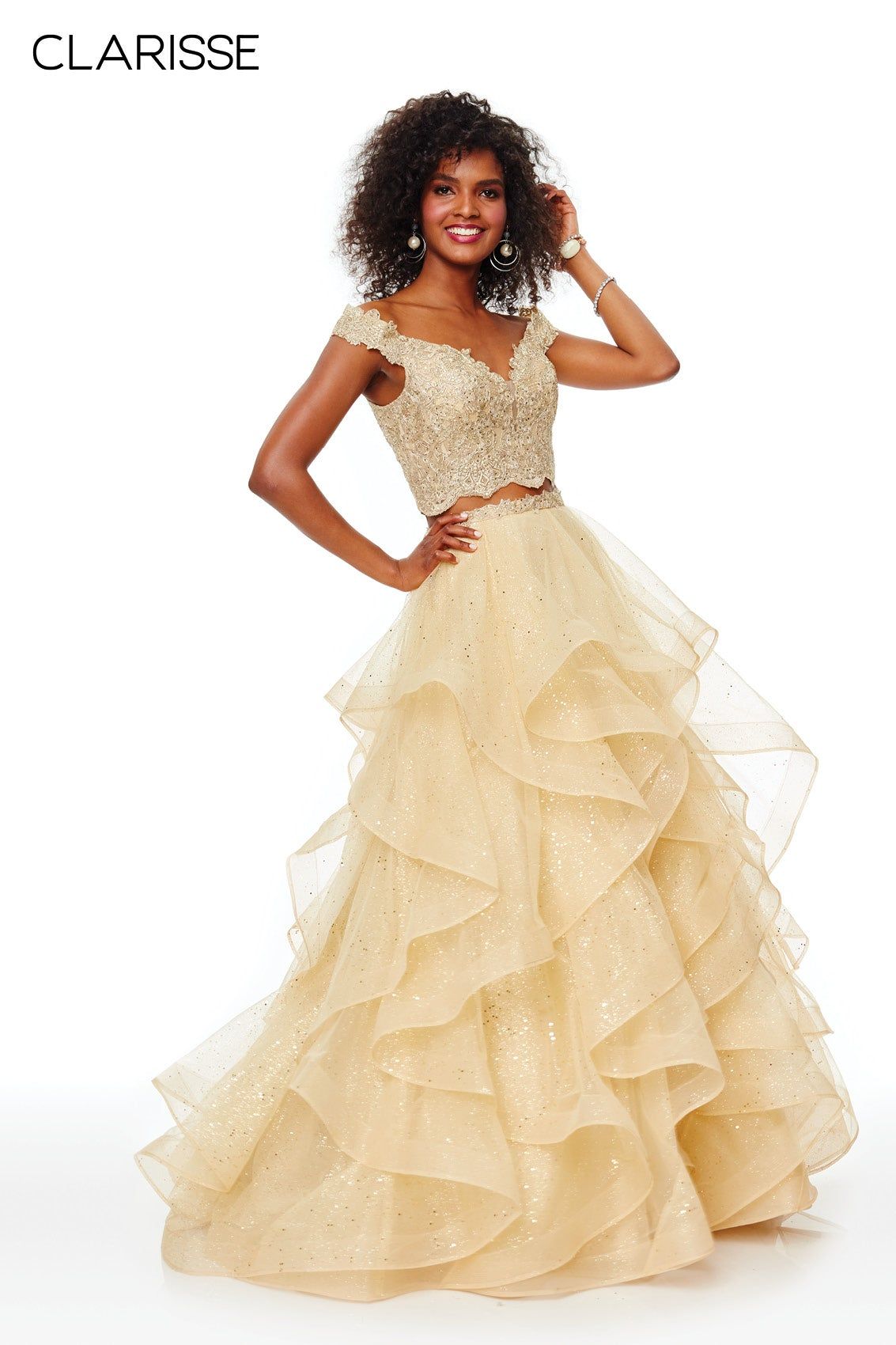 Clarisse –5048 A-Line Ruffle Prom Dress