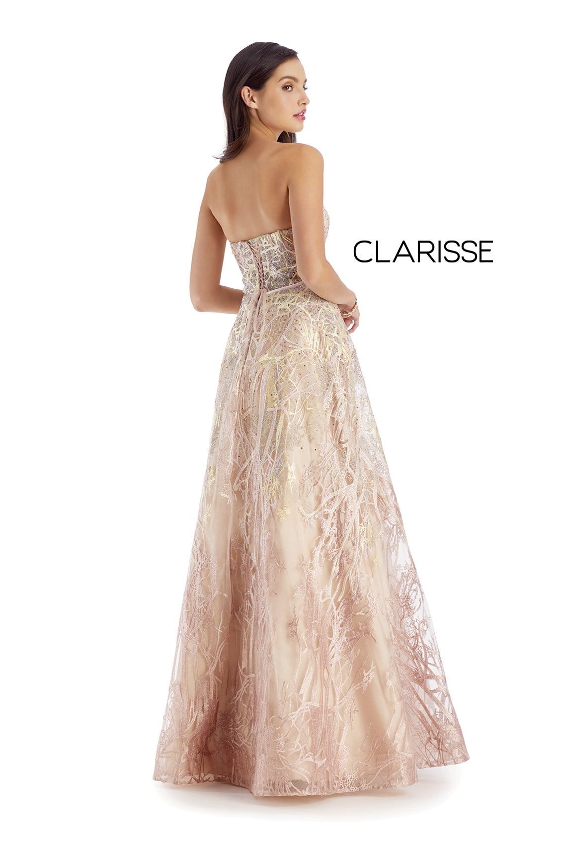 Clarisse -5108 Strapless Semi-Sweetheart Long Dress