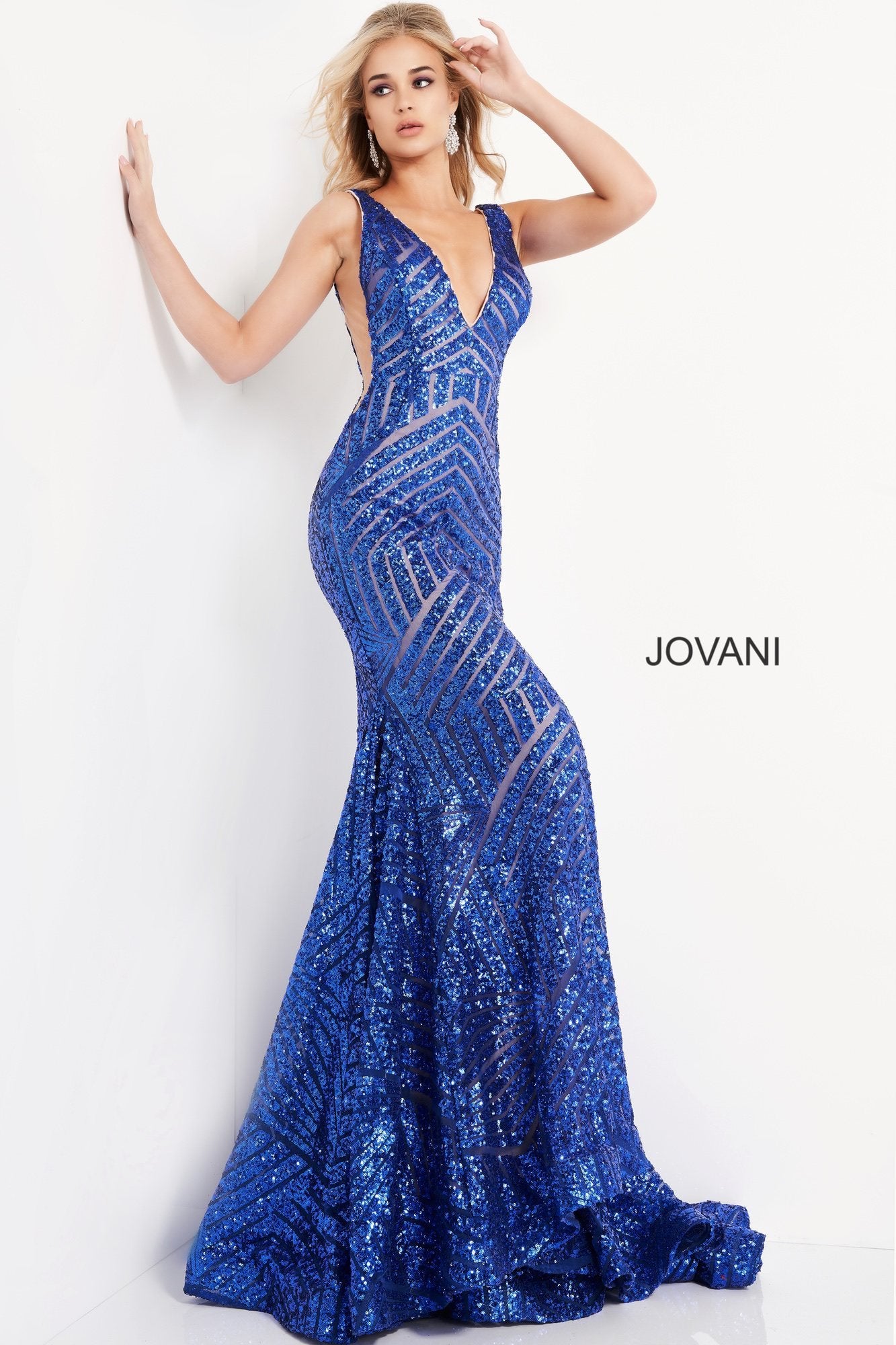 Embellished Low V Prom Dress By Jovani -59762B