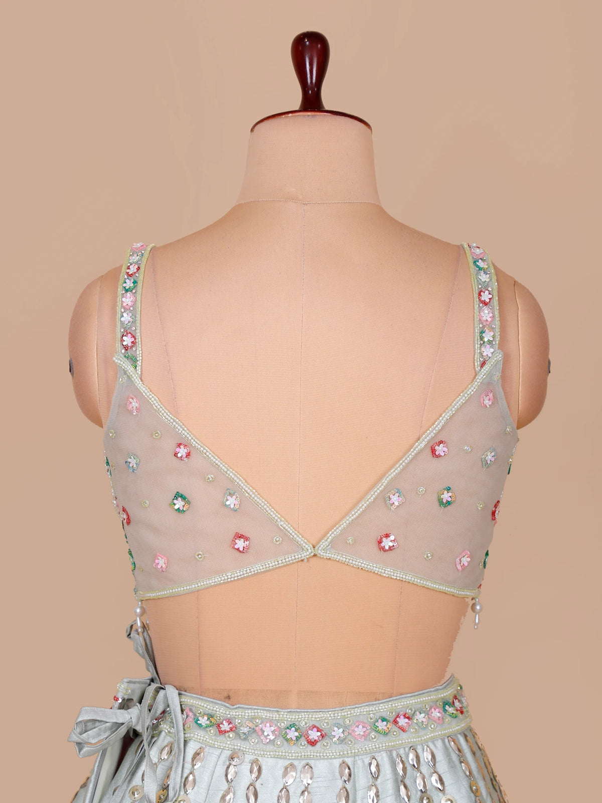 MyFashion KLS-2665 Parizaad Luxe Pearl Moti Mirror Pale Mint Silk Lehenga