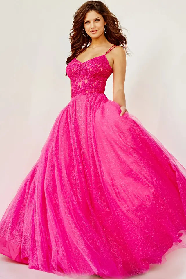 Jovani -JVN67051 Embroidered Bodice A-Line Prom Gown
