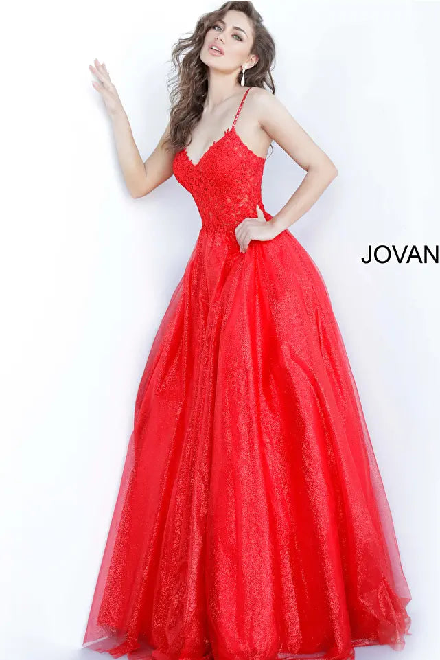 Jovani -JVN67051 Embroidered Bodice A-Line Prom Gown