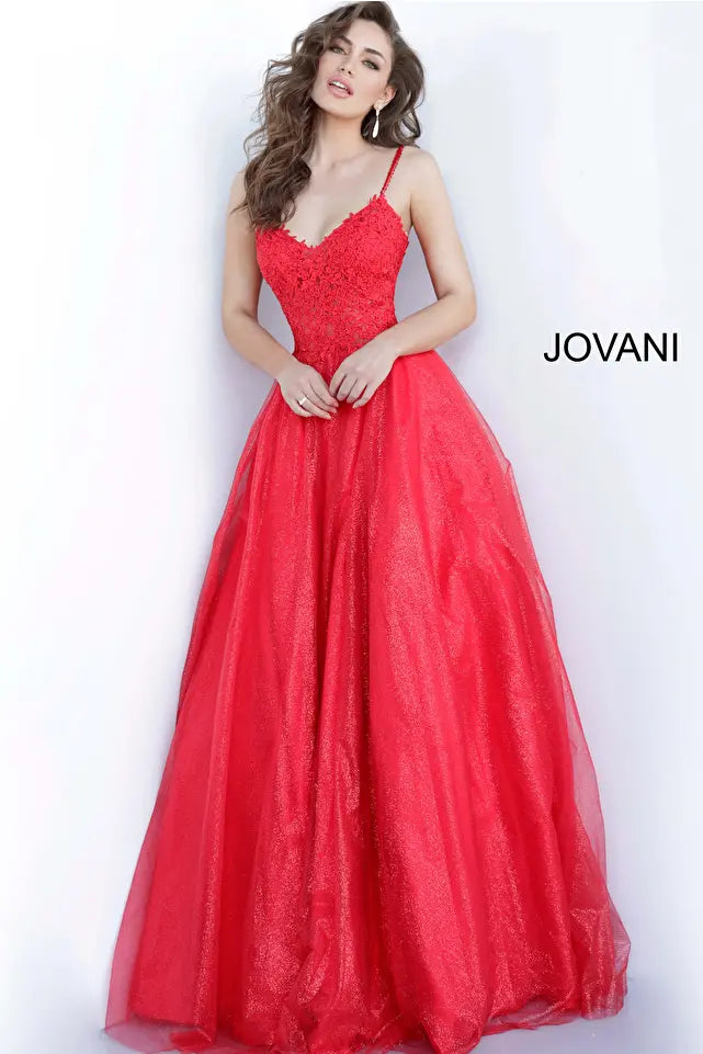 Jovani -JVN67051 Embroidered Bodice A-Line Prom Gown