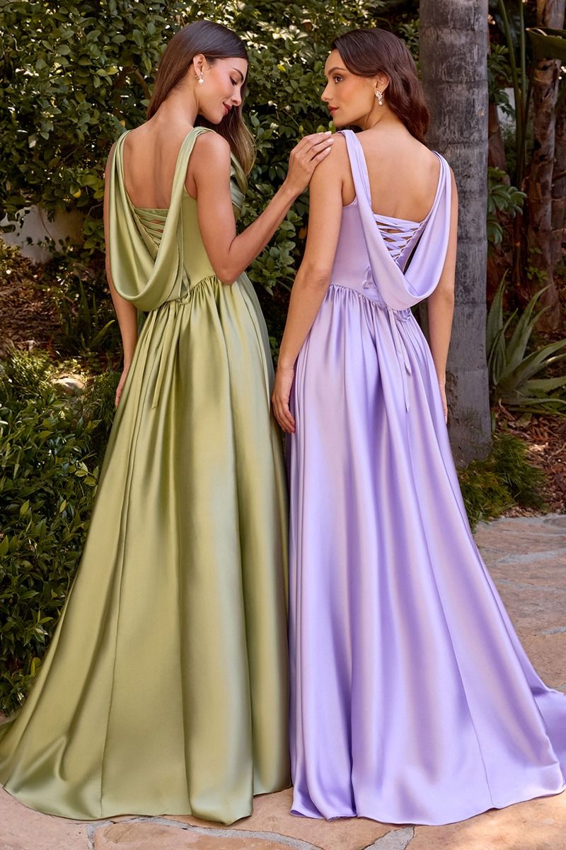Cinderella Divine -7446 Satin Sleeveless A-line Gown