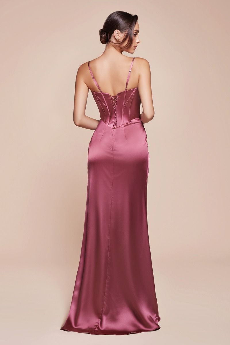 Cinderella Divine -7495 Fitted Satin Sweetheart Prom Gown