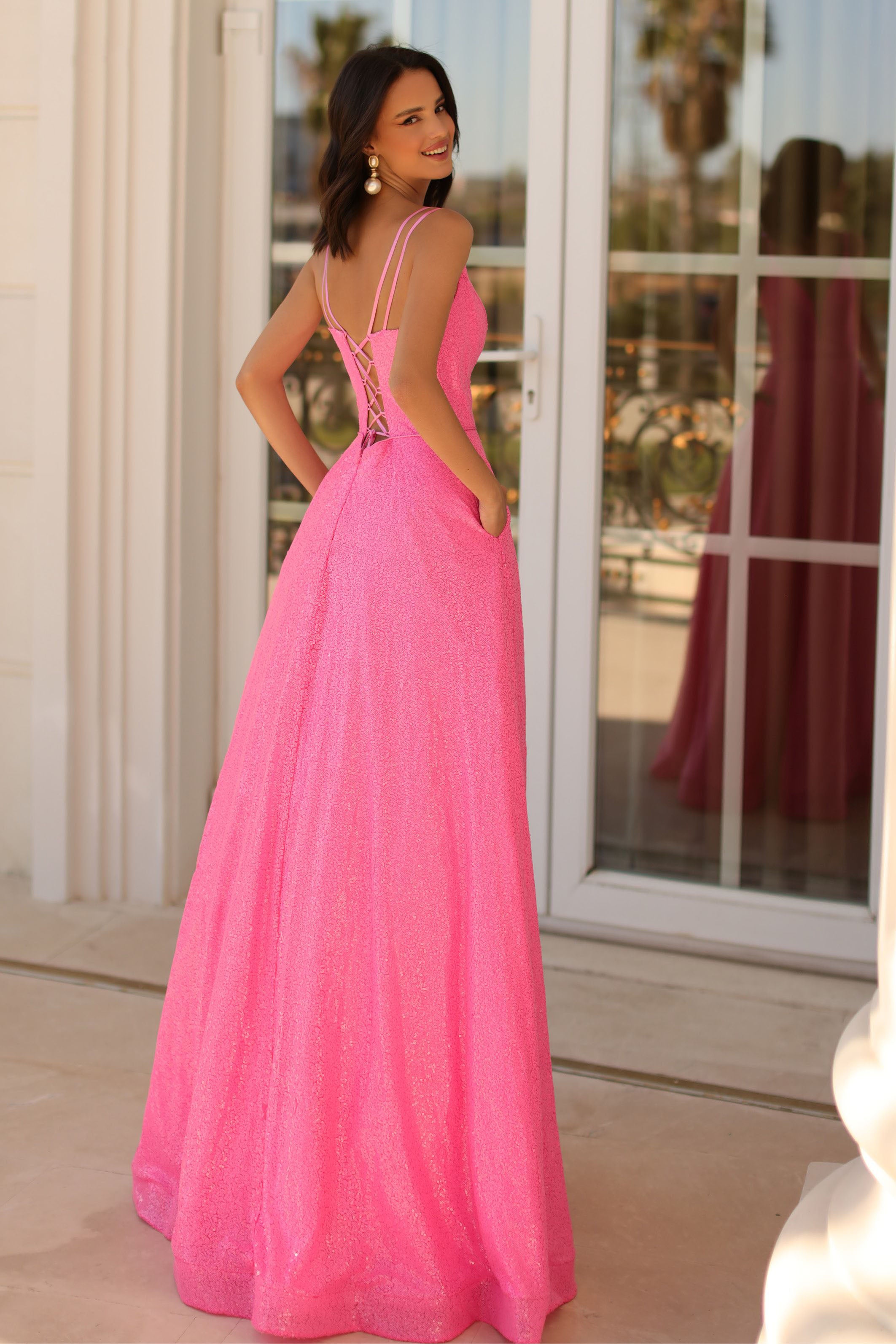 Clarisse -810297 Sequin V-Neck Gown