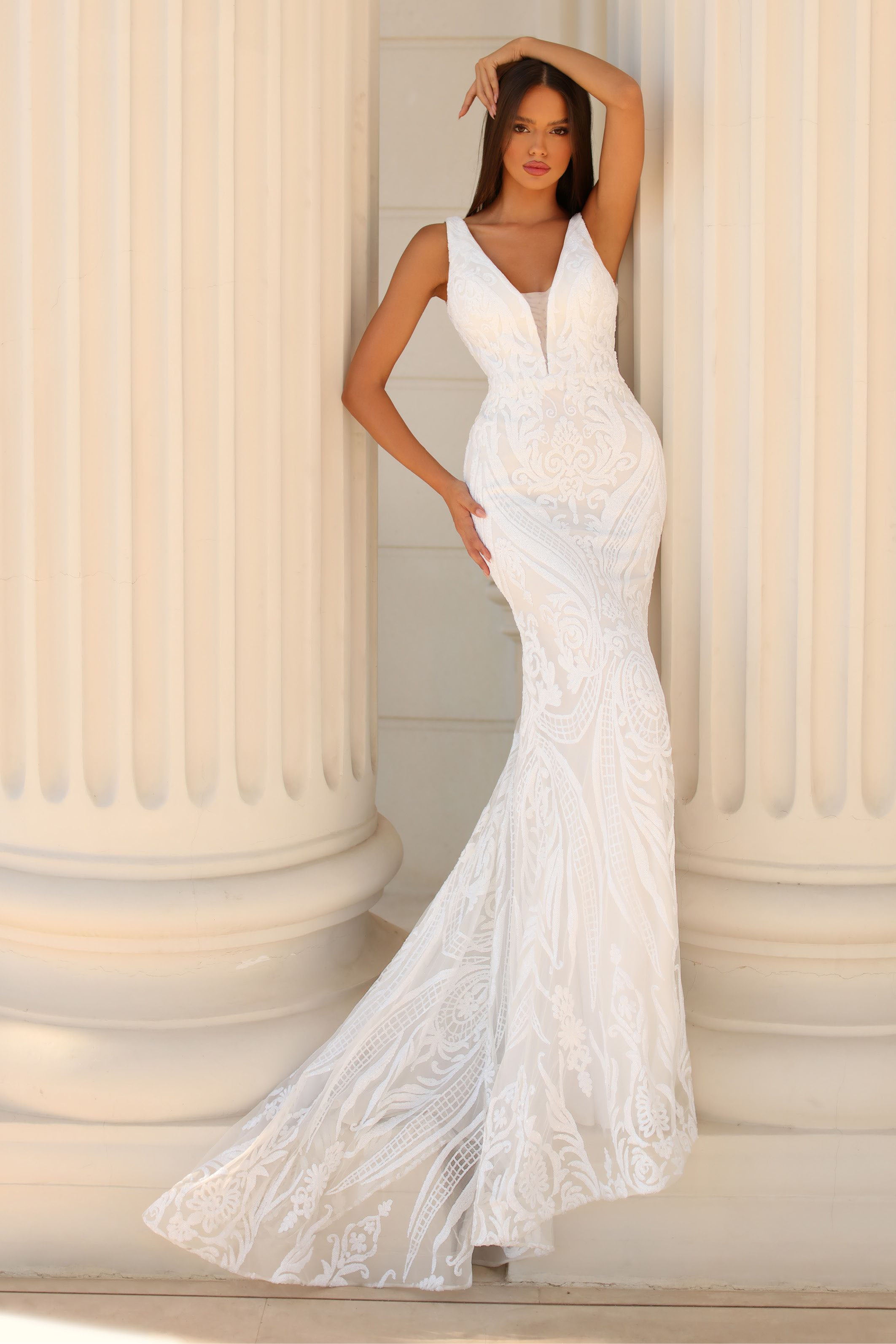 Clarisse -810584 Lace V-Neck Mermaid Prom Dress