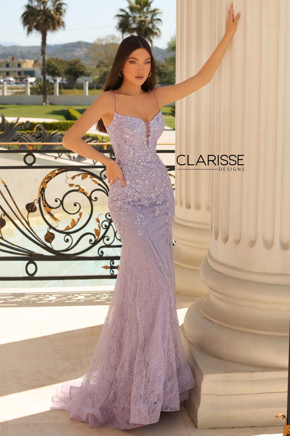Clarisse -811035 Sweetheart Neck Floral Lace Applique Sheath Dress