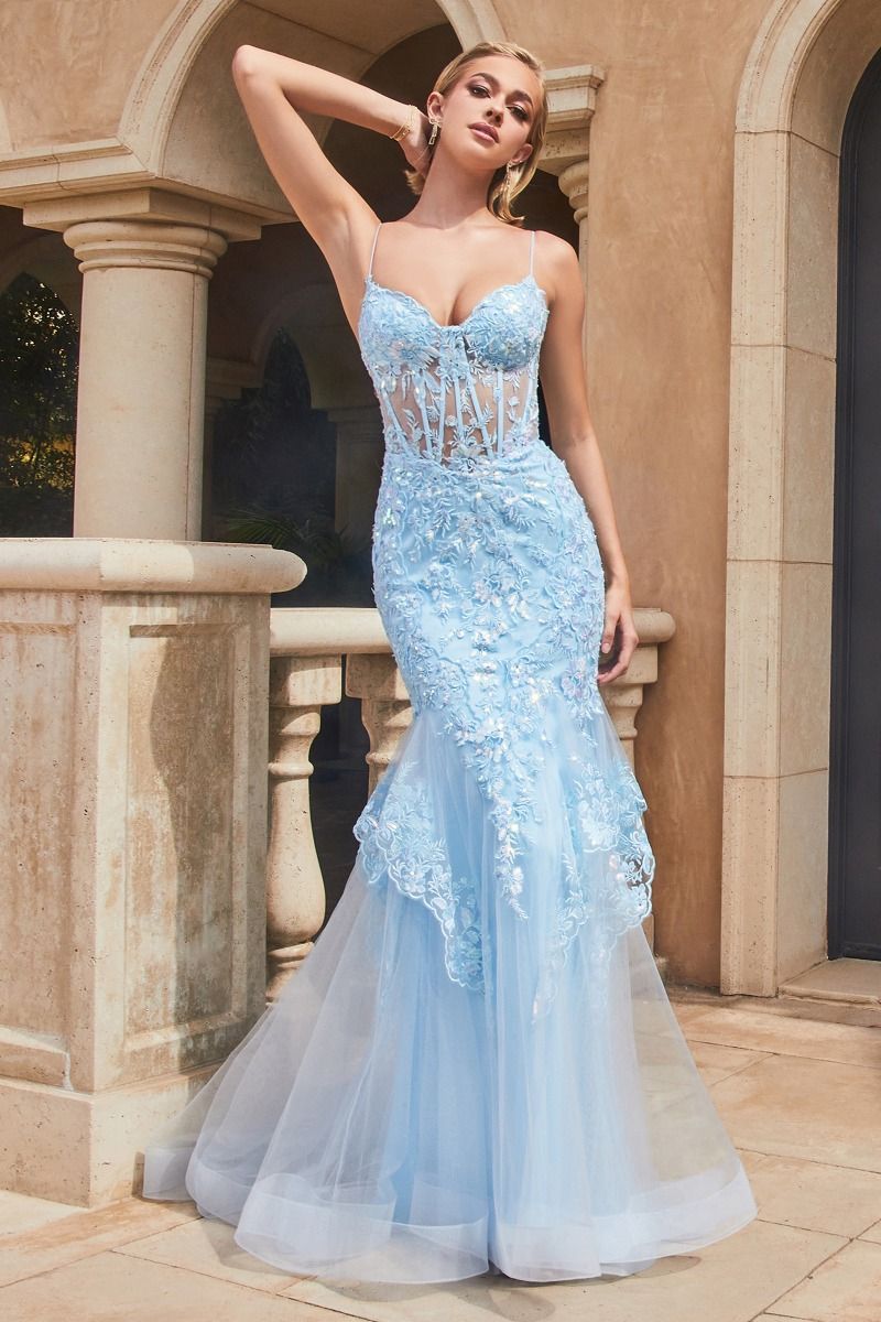 Cinderella Divine –9316 Corset Embroidered Mermaid Dress