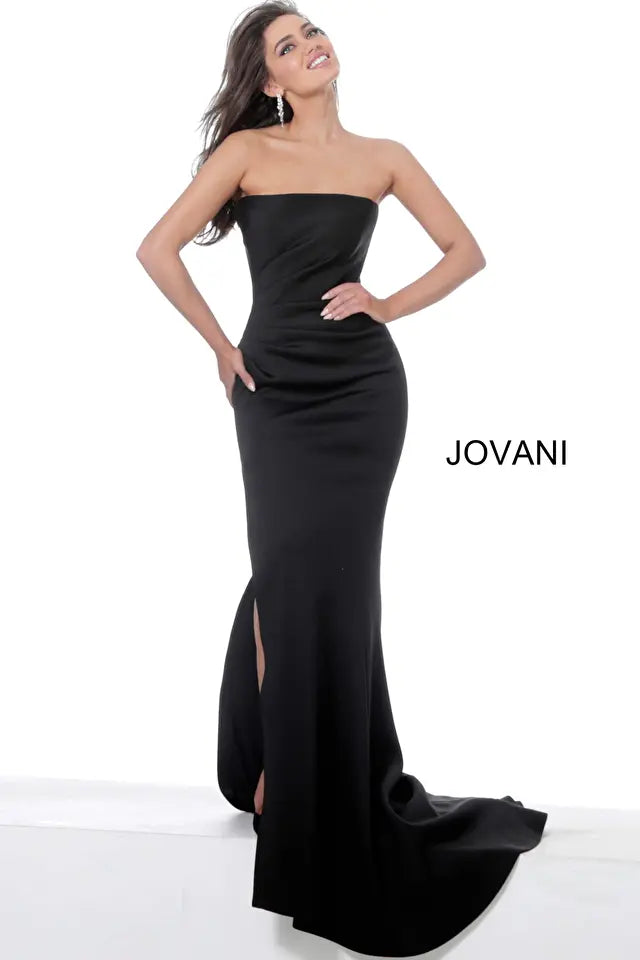 Jovani -94366B Strapless Straight Neck Trumpet Evening Gown