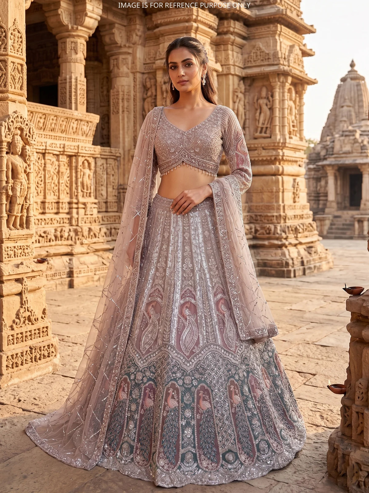 MyFashion -KLS-2817 Affordable Onion Pink Net Lehenga Choli with Designer Beads Work for Women