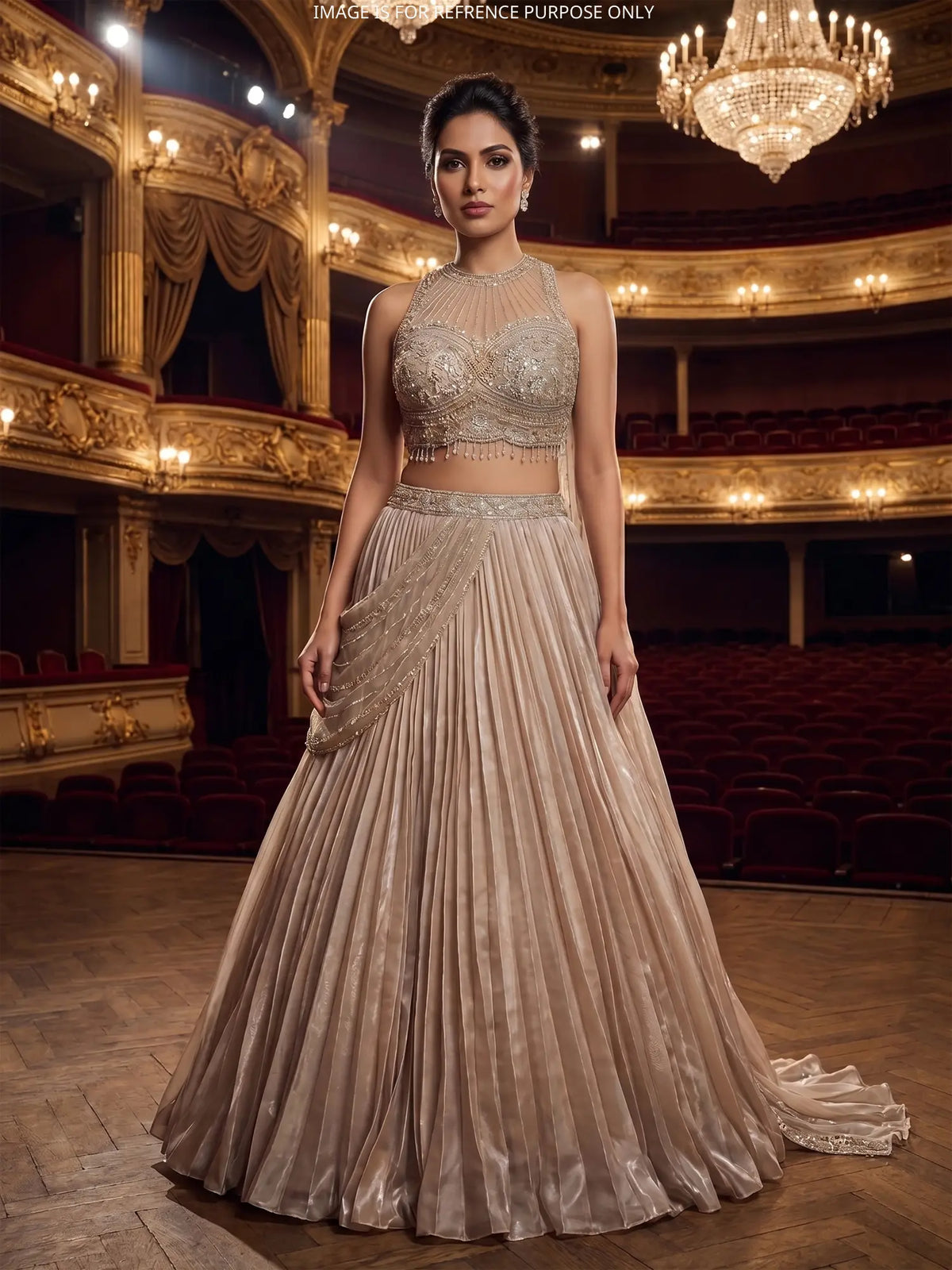 MyFashion KLS-2738 Trendy Beige Jimmy Choo Lehenga With Cut Dana Work