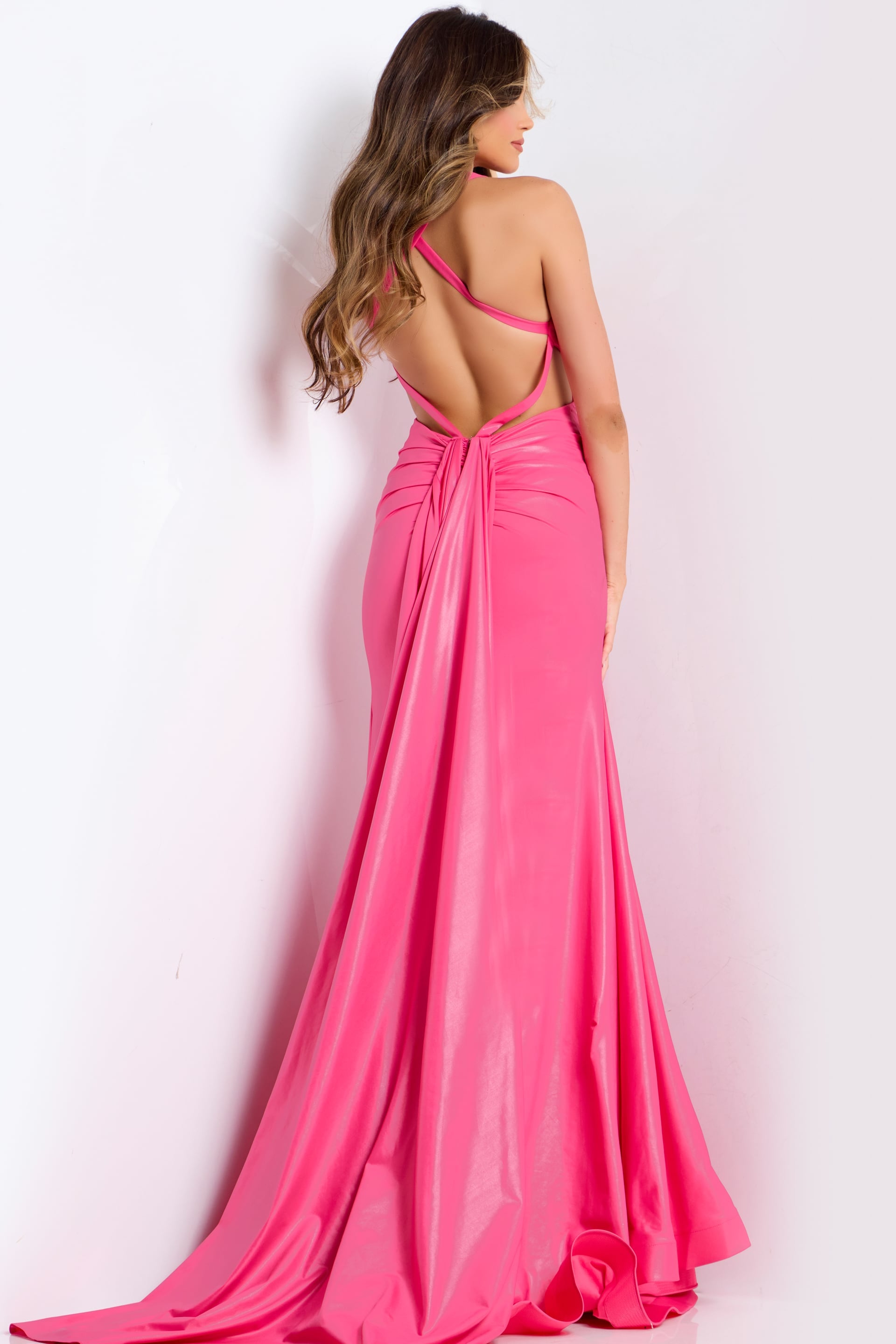 Jovani -48291 Halter Deep V-Neck Mermaid Gown
