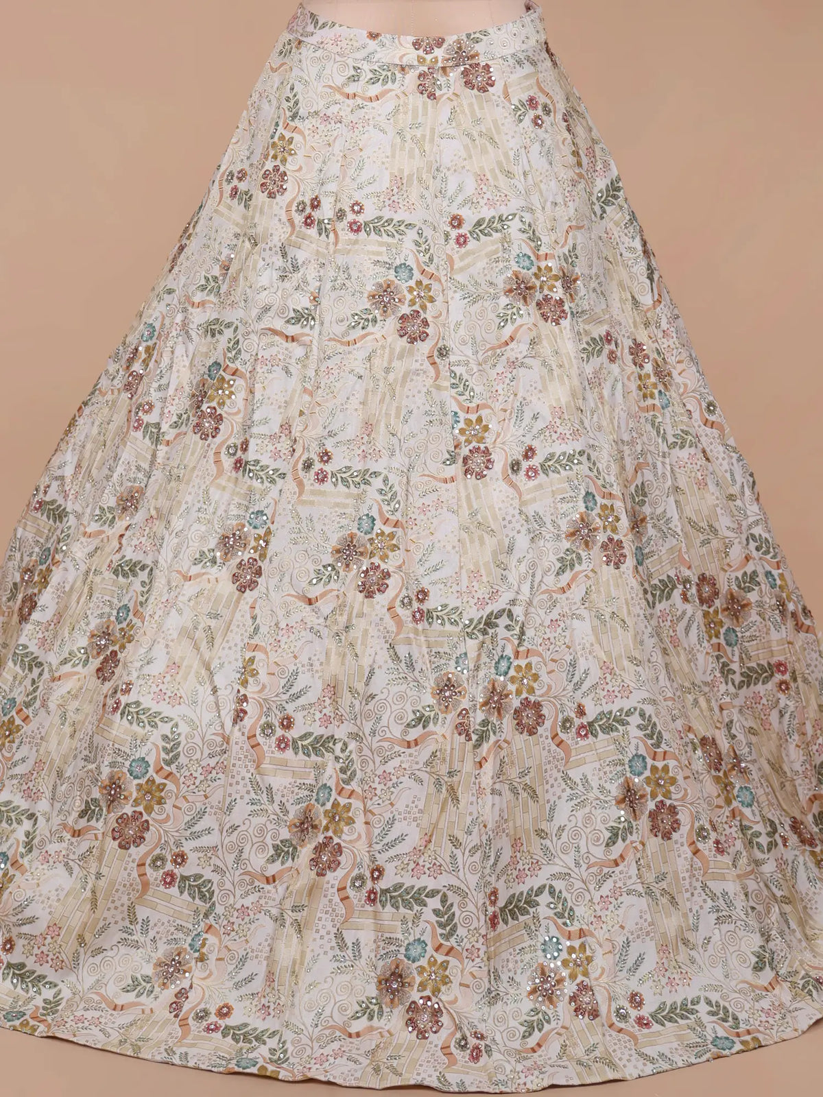 MyFashion -KLS-2838 Ivory Shimmer Silk Lehenga Choli For Party Wear And Special Occasions