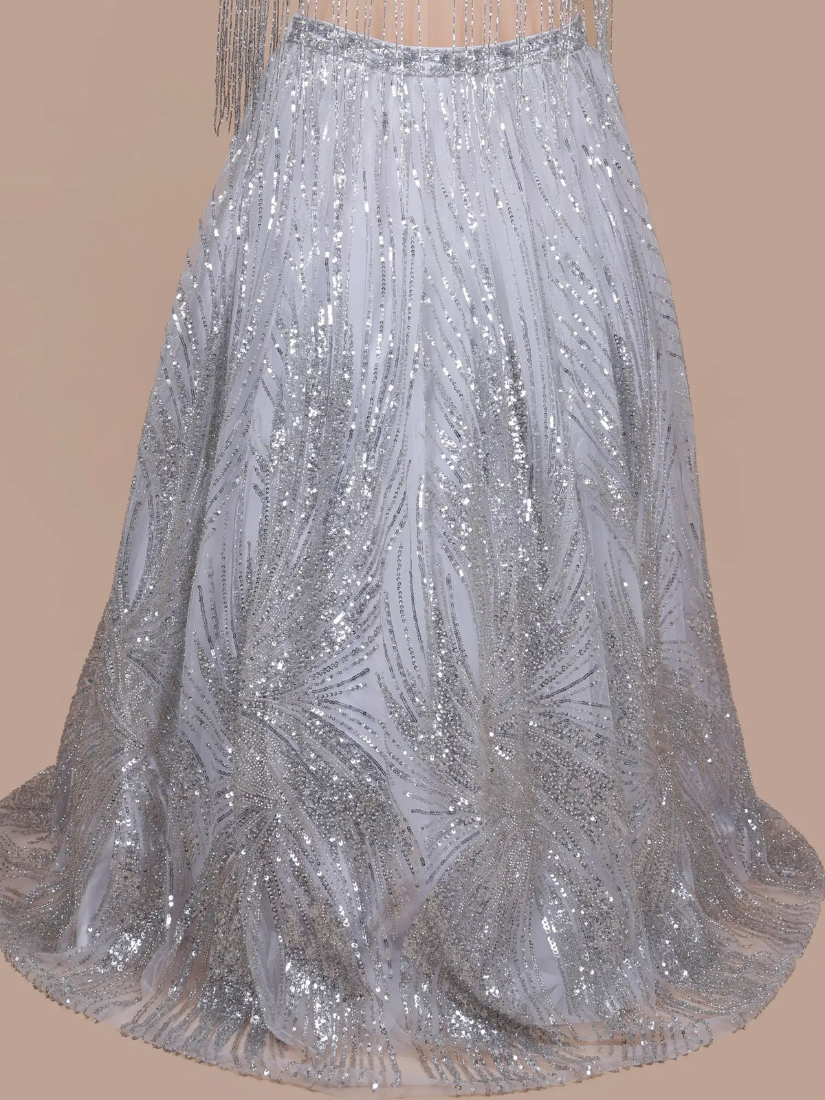 MyFashion KLS-2793 Stylish White Net Lehenga Choli With Beads Work