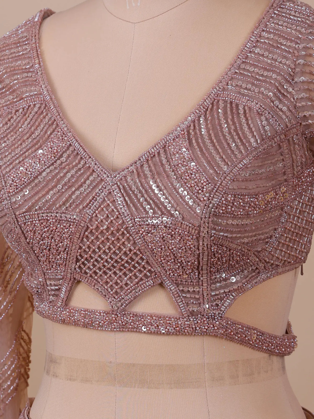 MyFashion KLS-2808 Stylish Rose Pink Designer Net Lehenga Choli With Beads Work