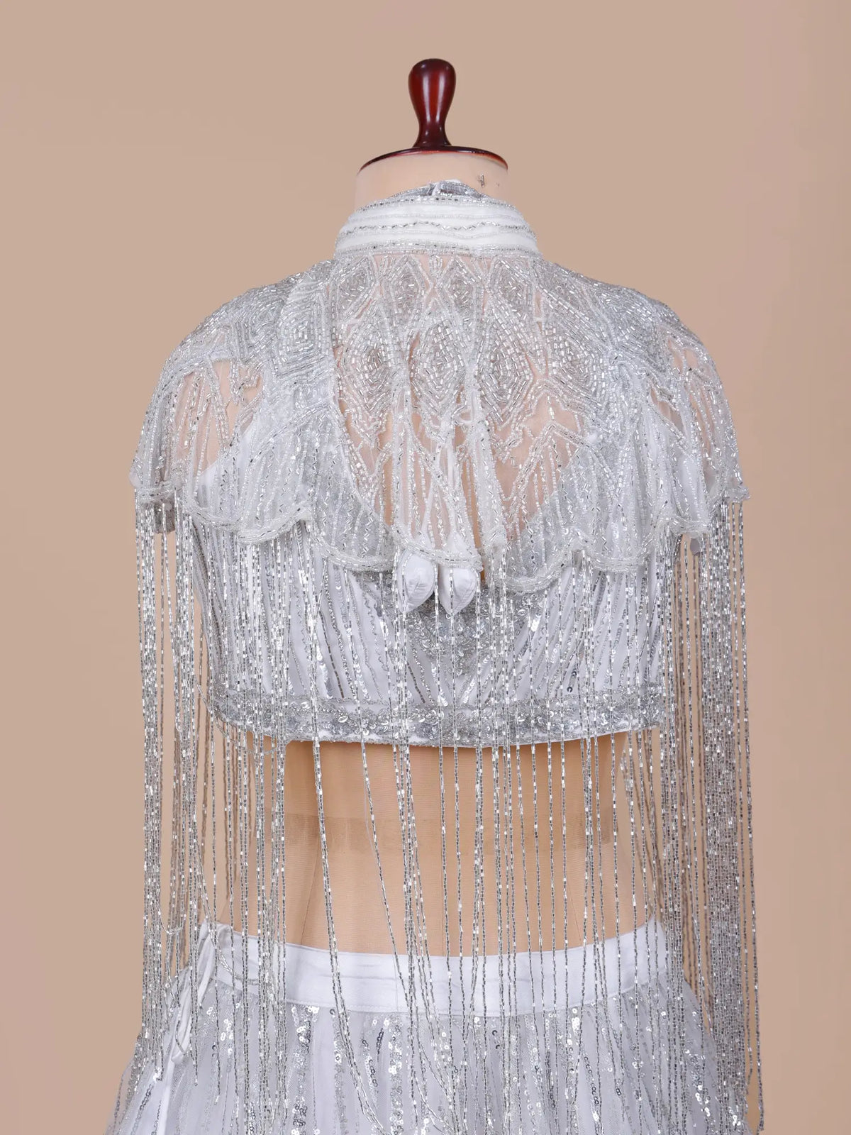 MyFashion KLS-2793 Stylish White Net Lehenga Choli With Beads Work