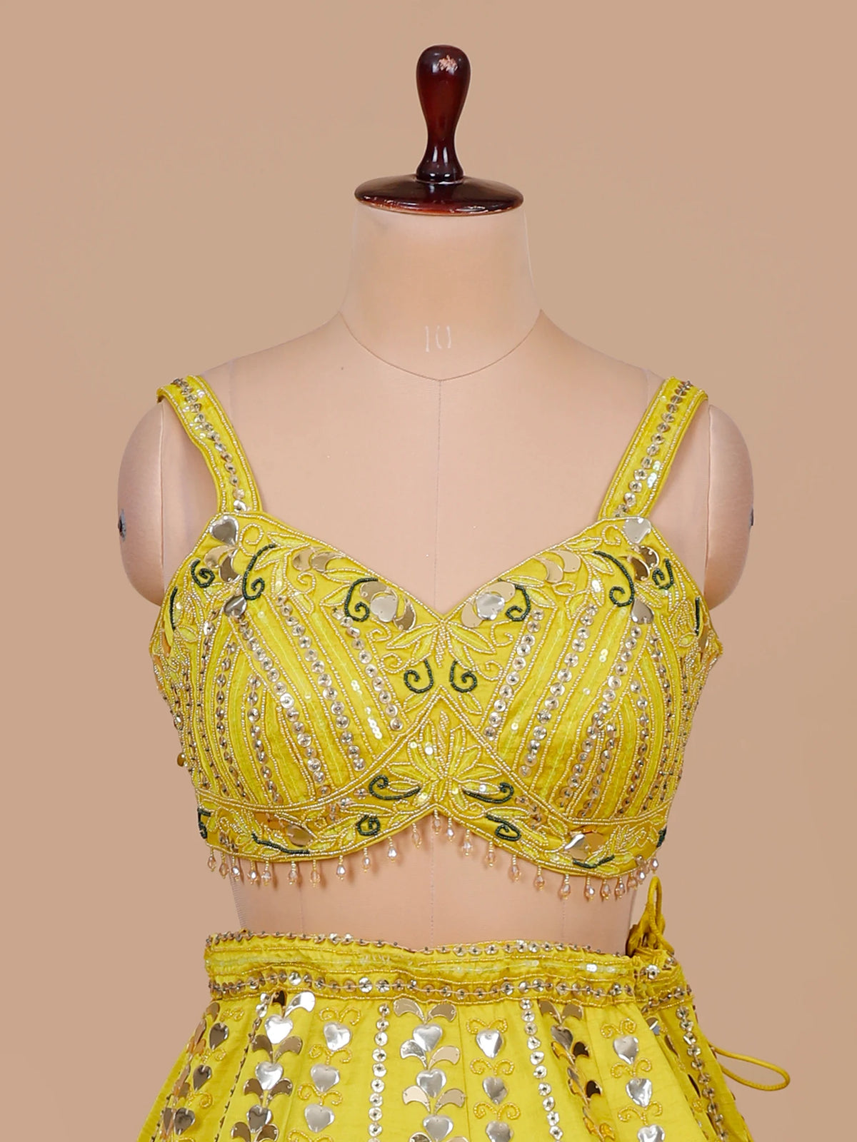 MyFashion KLS-2690 Yellow Silk Lehenga with Beads Work