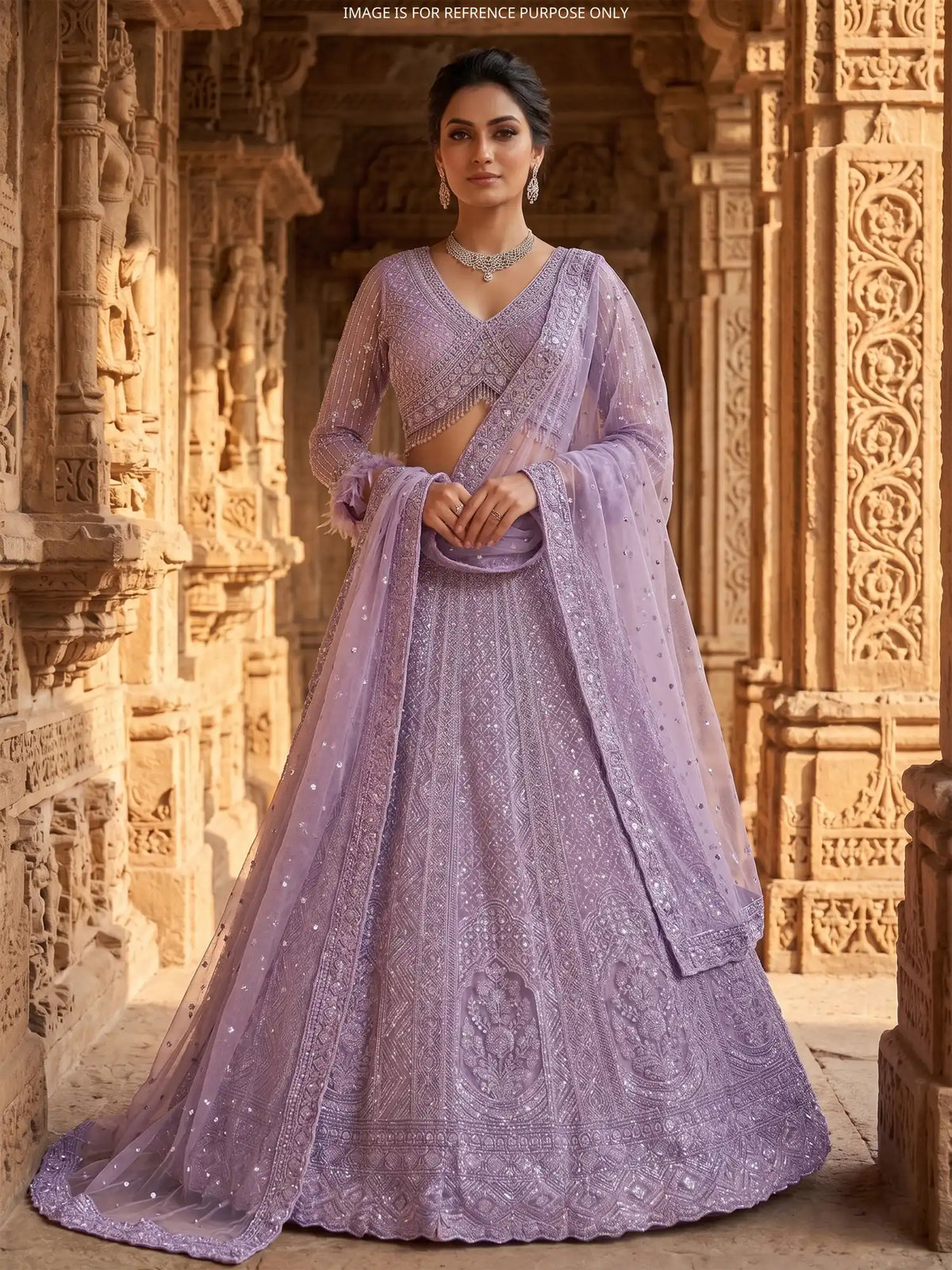 MyFashion -KLS-2847 Beautiful Lavender Lehenga With Beads Work For Wedding Functions