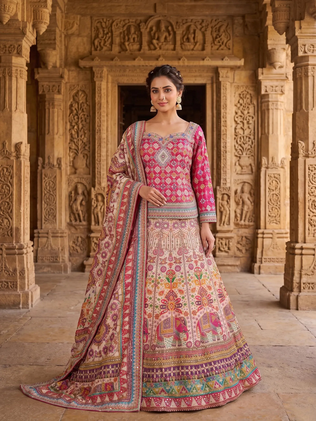 MyFashion KLS-2762 Designer Multi Color Silk Lehenga Choli