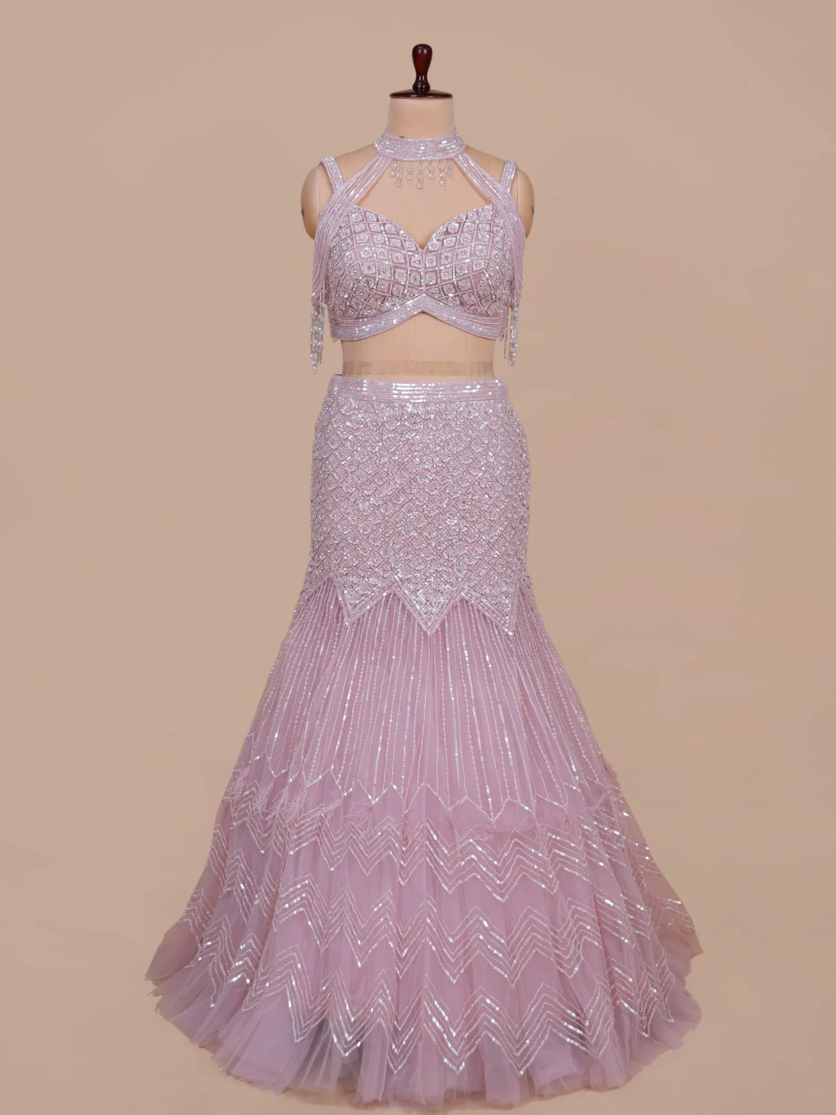 MyFashion KLS-2744 Trending Lavender Net Fishcut Lehenga With Sequins Work