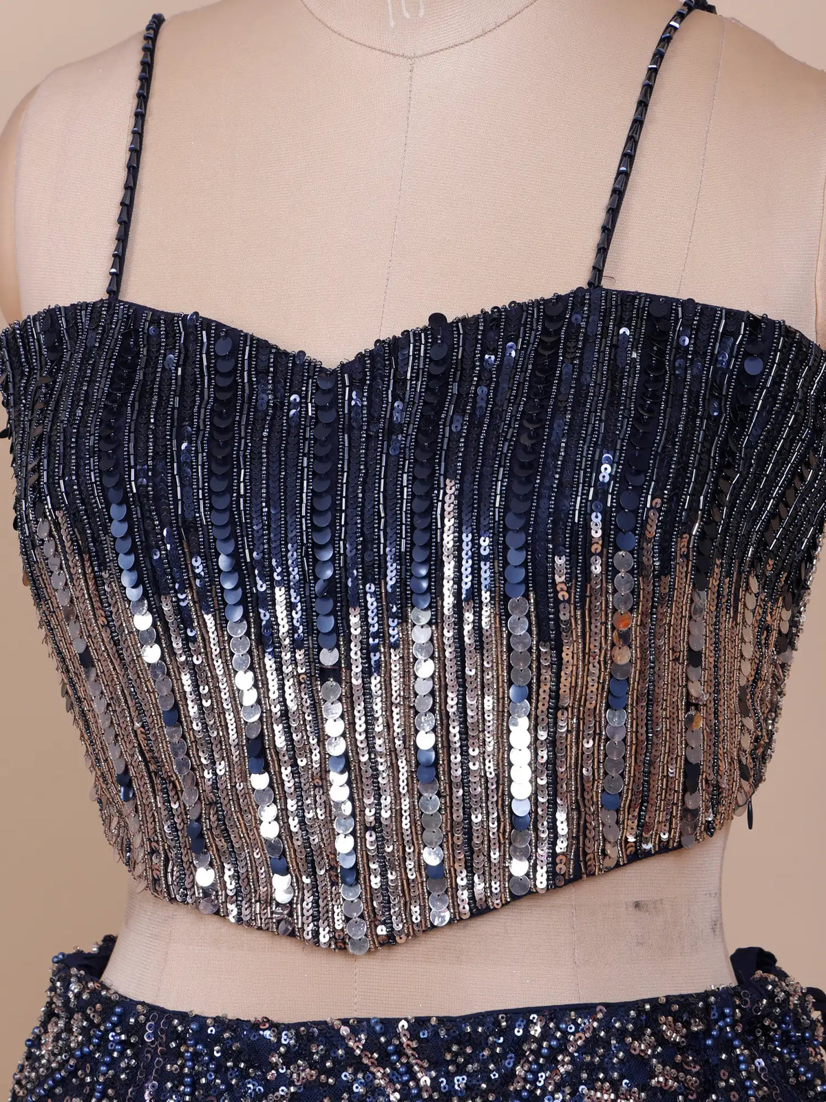 MyFashion -KLS-2852 Navy Blue Mermaid Style Lehenga With Premium Couture Work