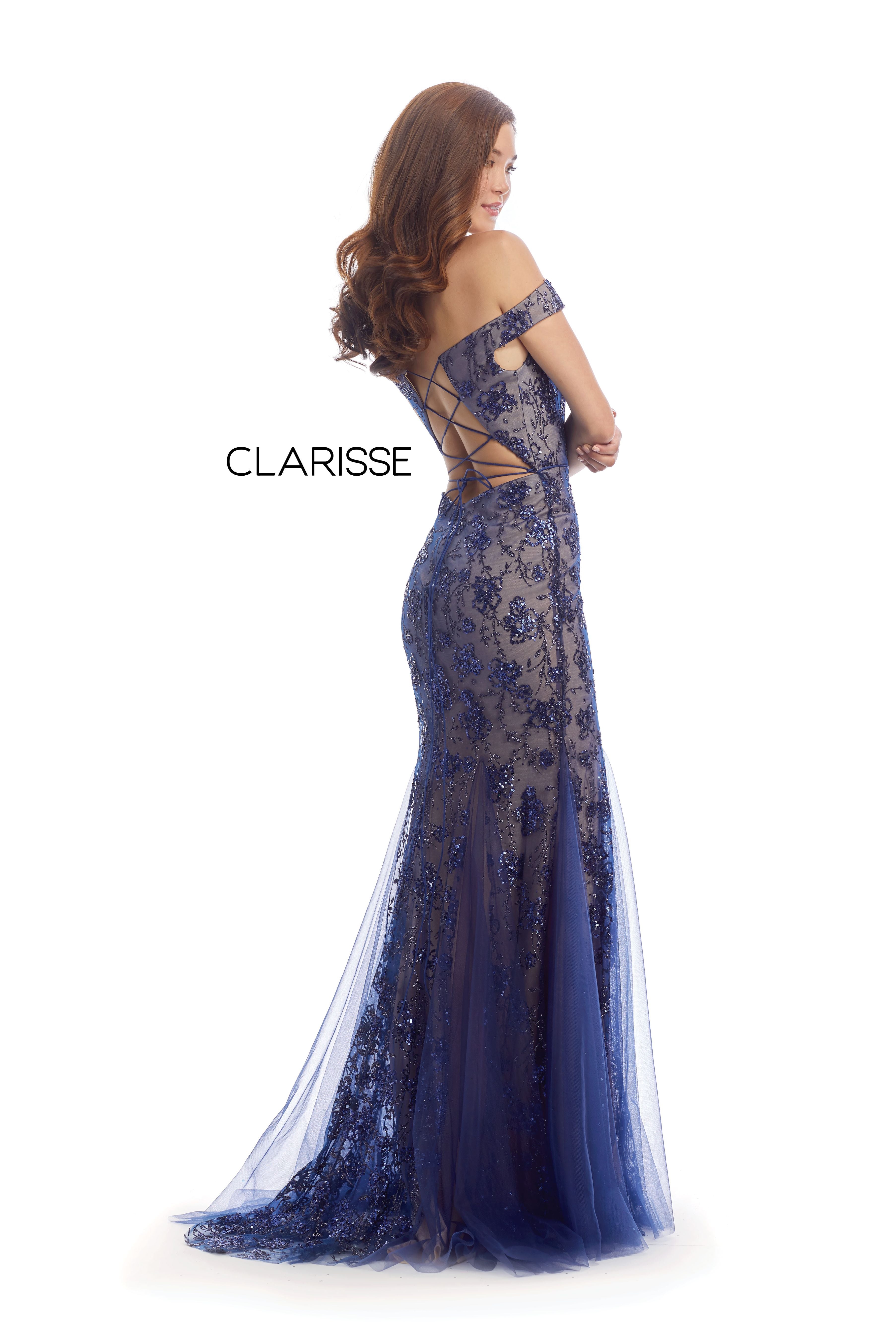 Clarisse -8014 Off Shoulder Sequin Prom Dress