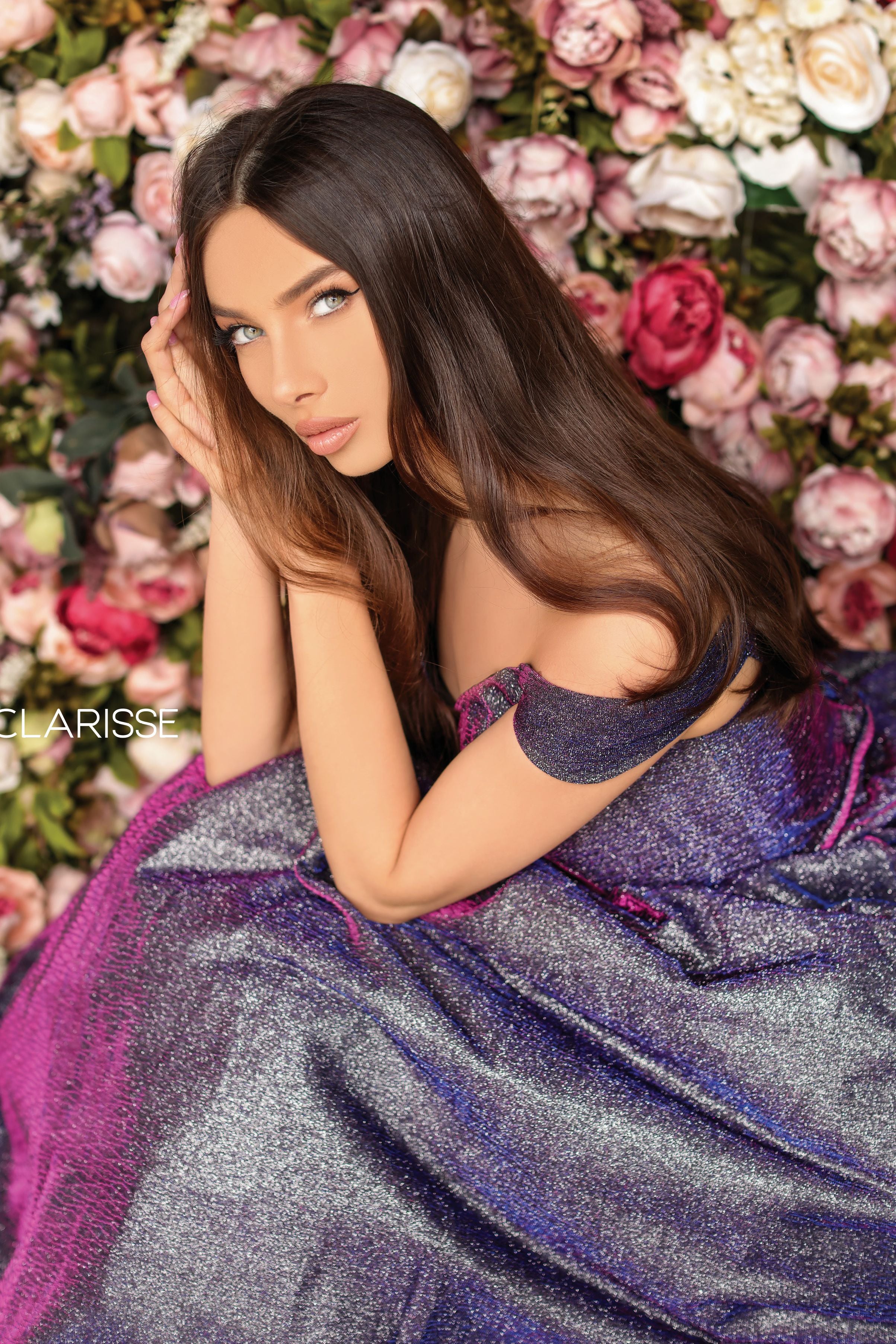 Clarisse -8231 Shimmer Off Shoulder Prom Dress