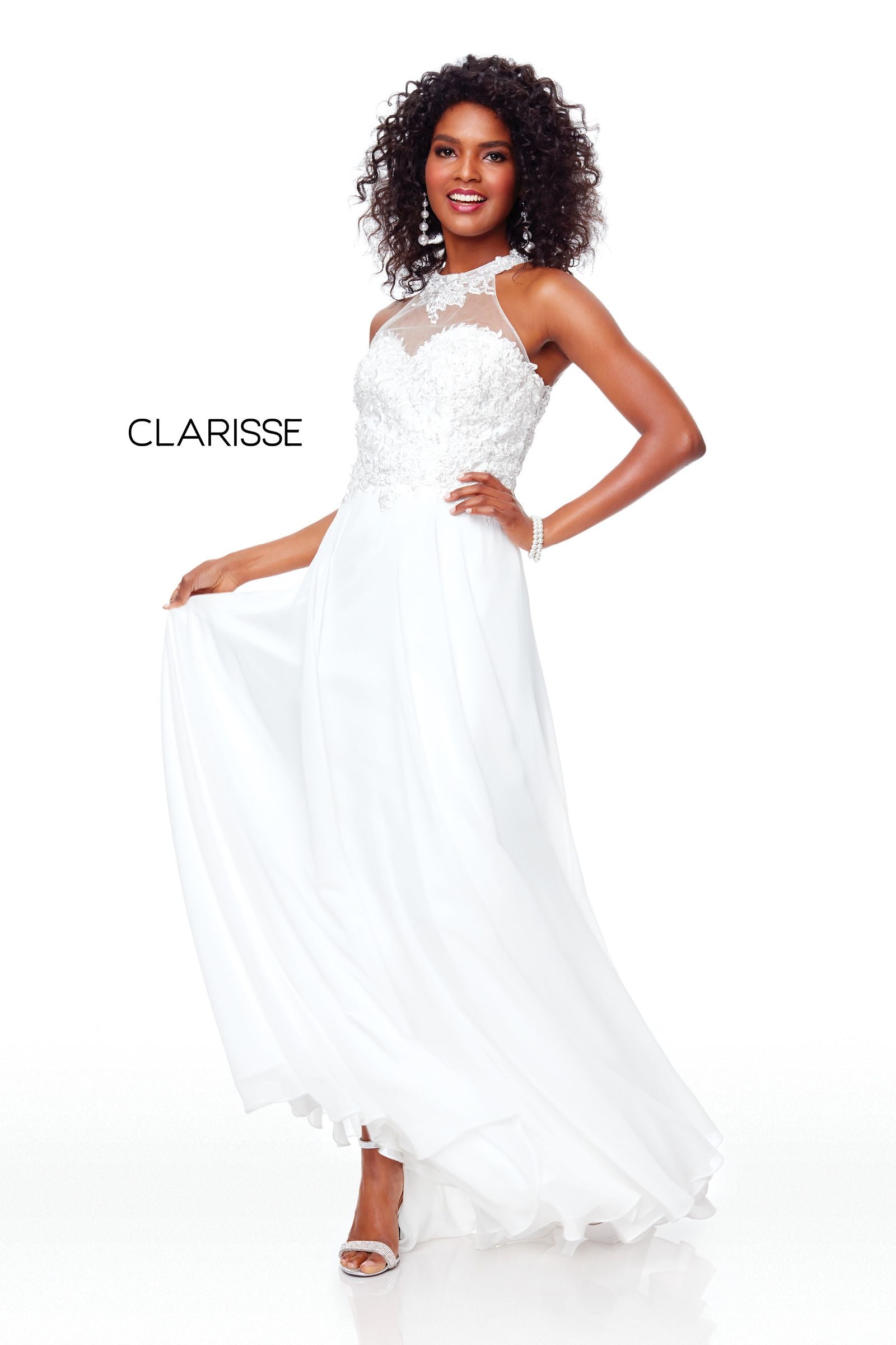 Clarisse -3528 Lace Applique A-Line Prom Dress
