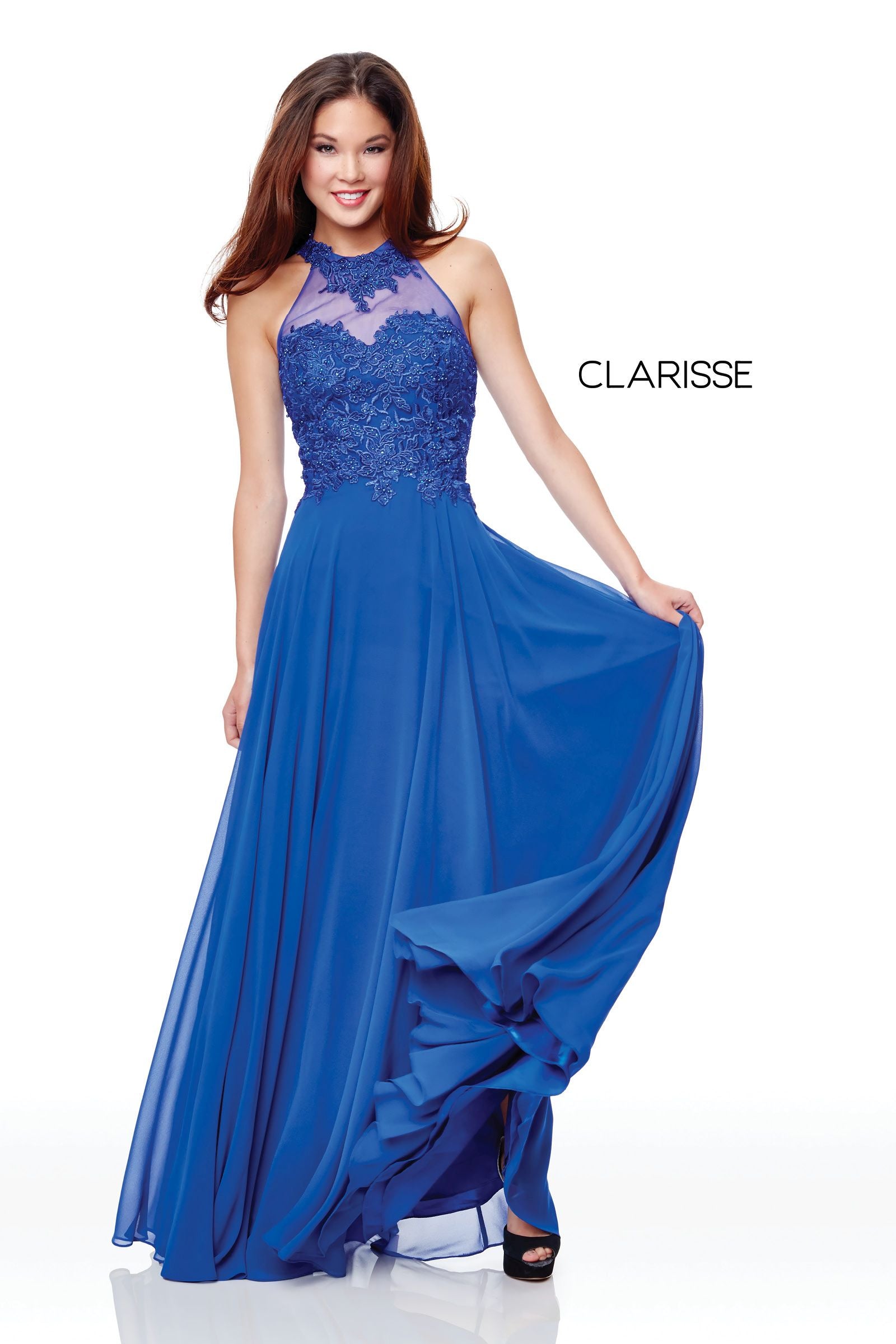 Clarisse -3528 Lace Applique A-Line Prom Dress